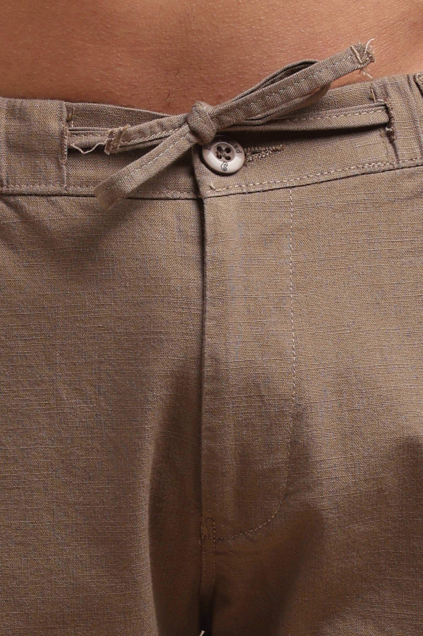 Men’s Brown Pure Linen Pants