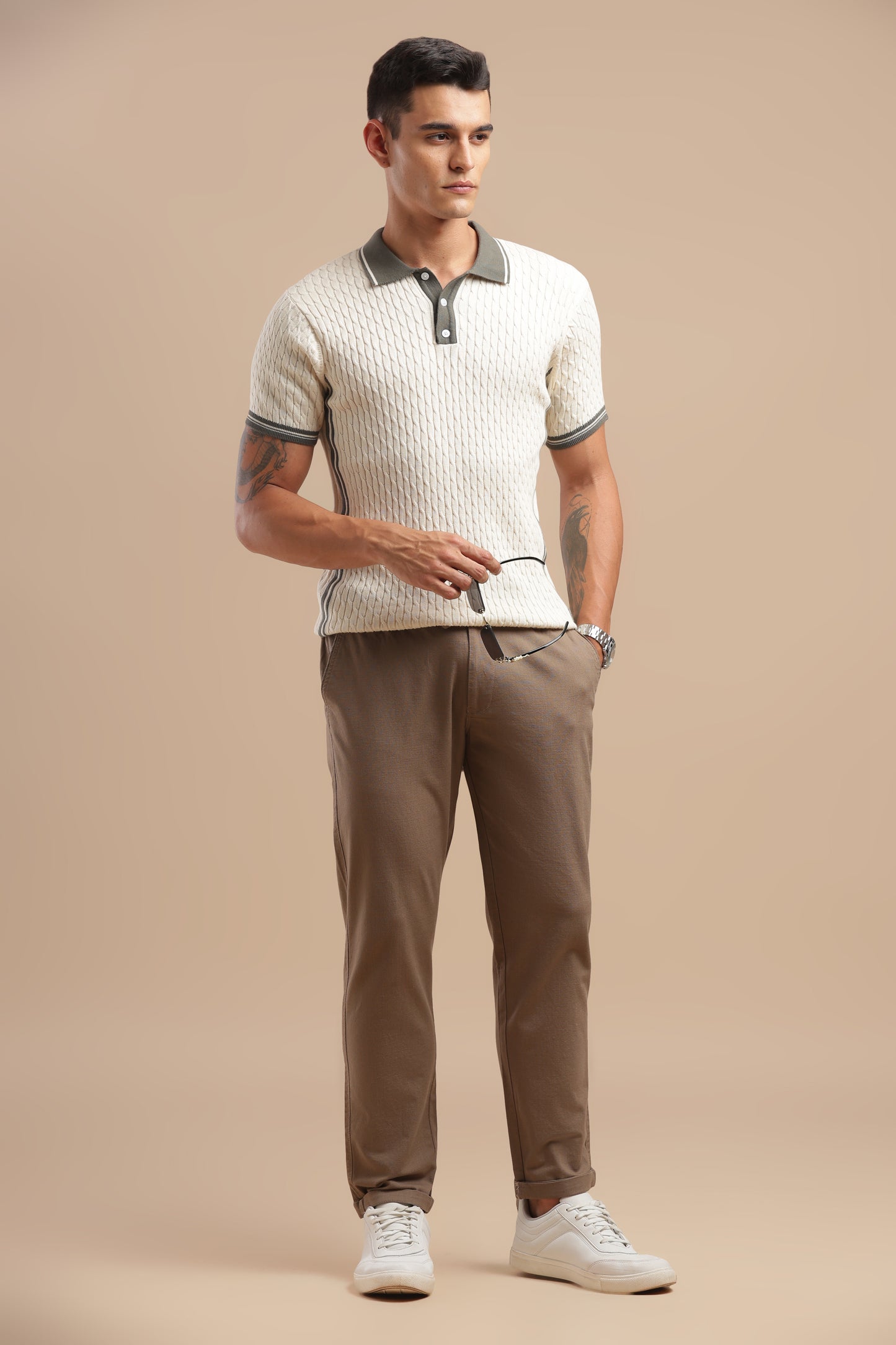 Men’s Brown Pure Linen Pants
