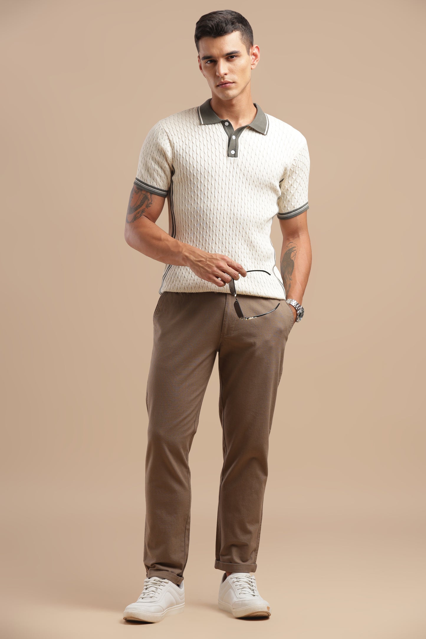 Men’s Brown Pure Linen Pants
