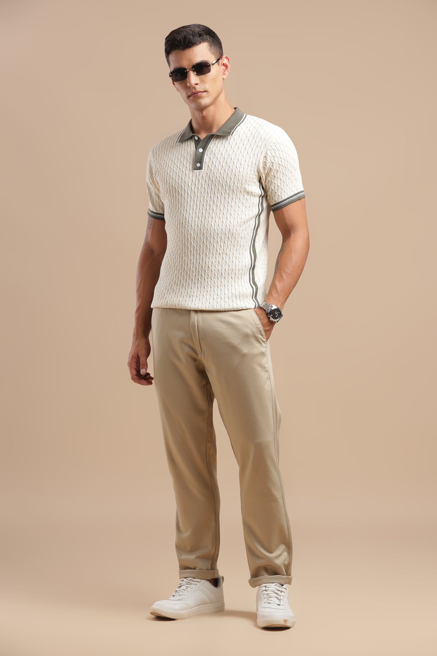 Men’s Khaki Cotton Chinos