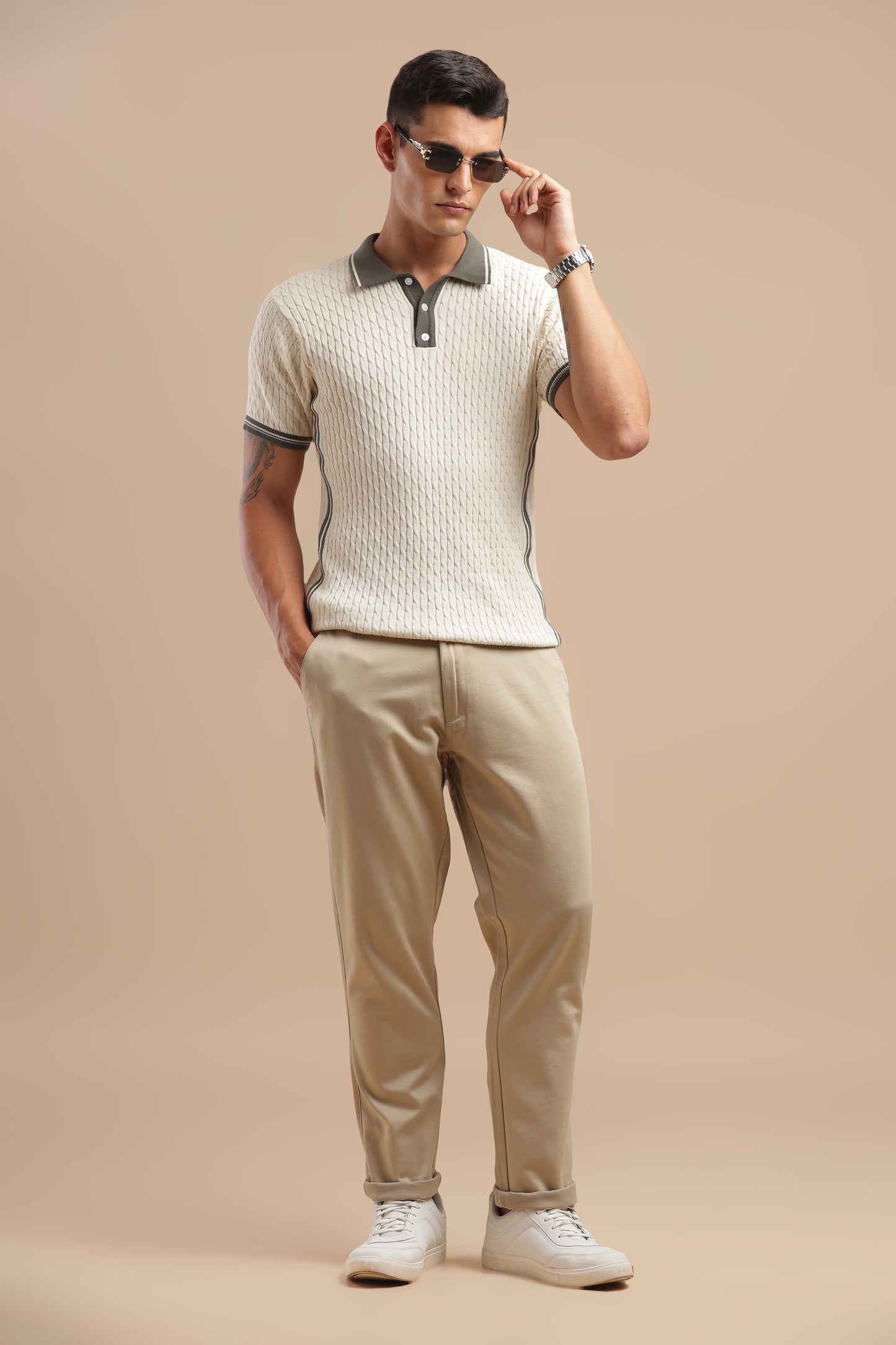 Men’s Khaki Cotton Chinos