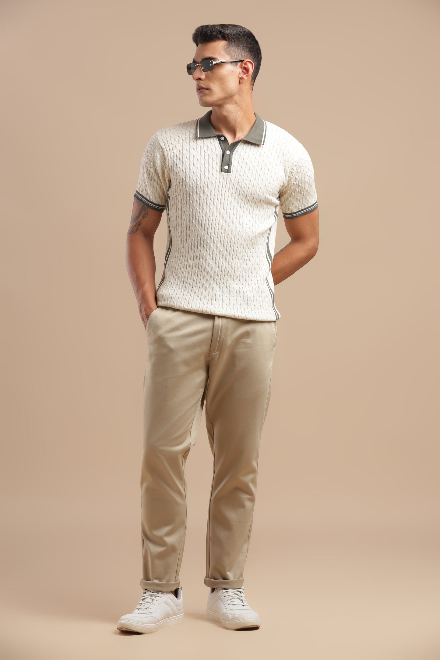 Men’s Khaki Cotton Chinos