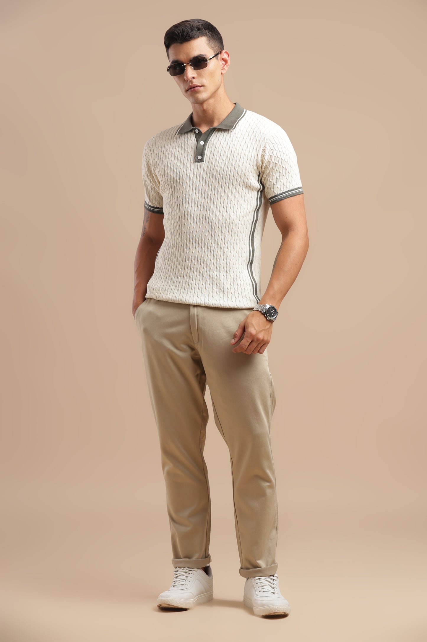 Men’s Khaki Cotton Chinos