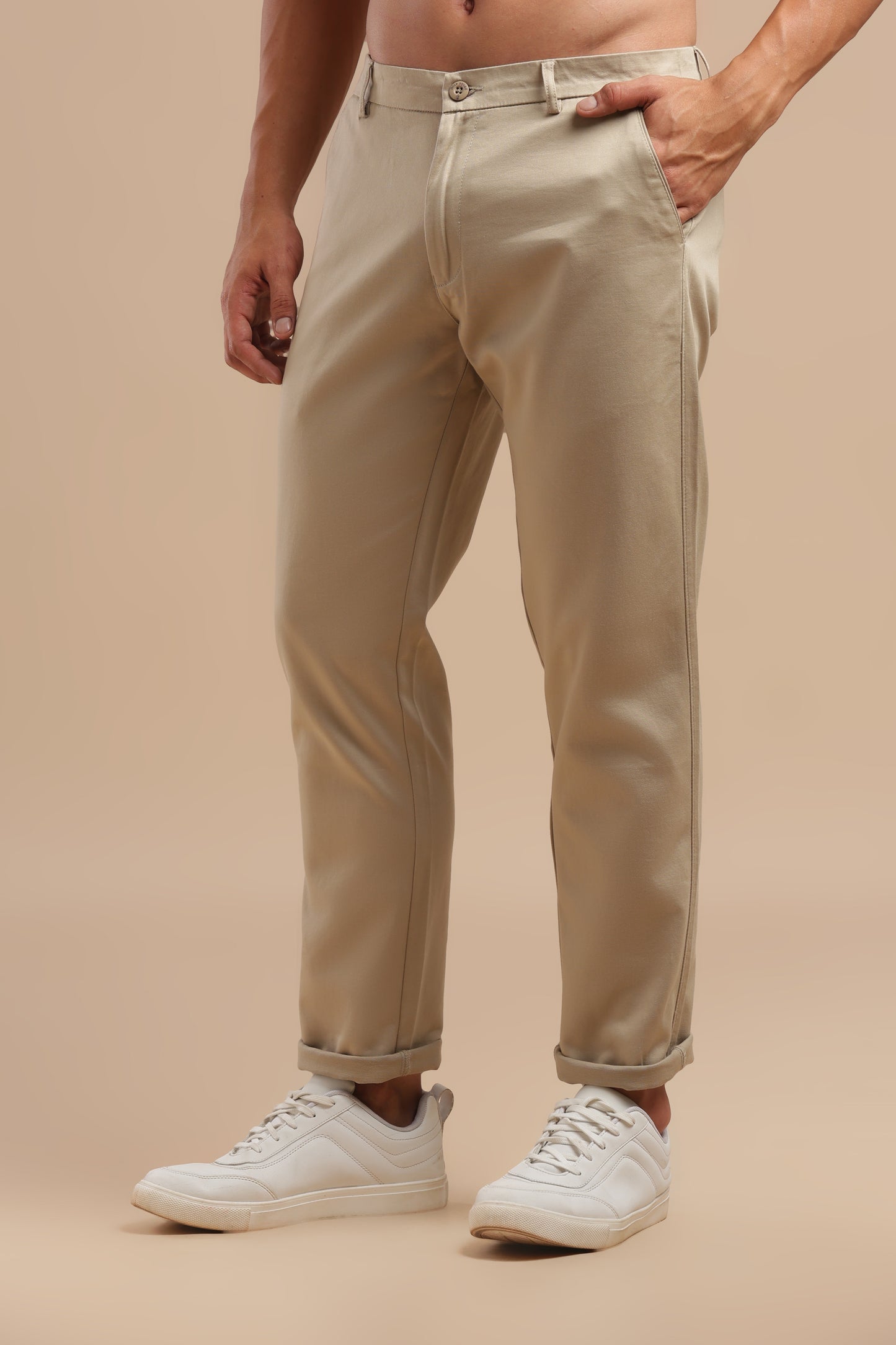 Men’s Khaki Cotton Chinos