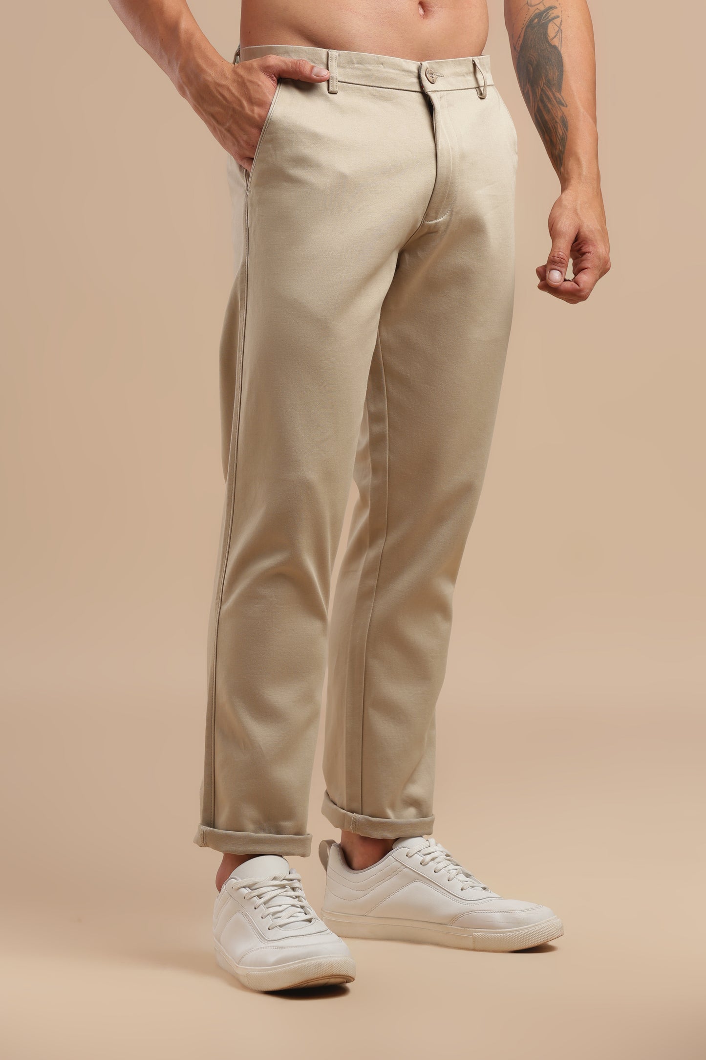 Men’s Khaki Cotton Chinos