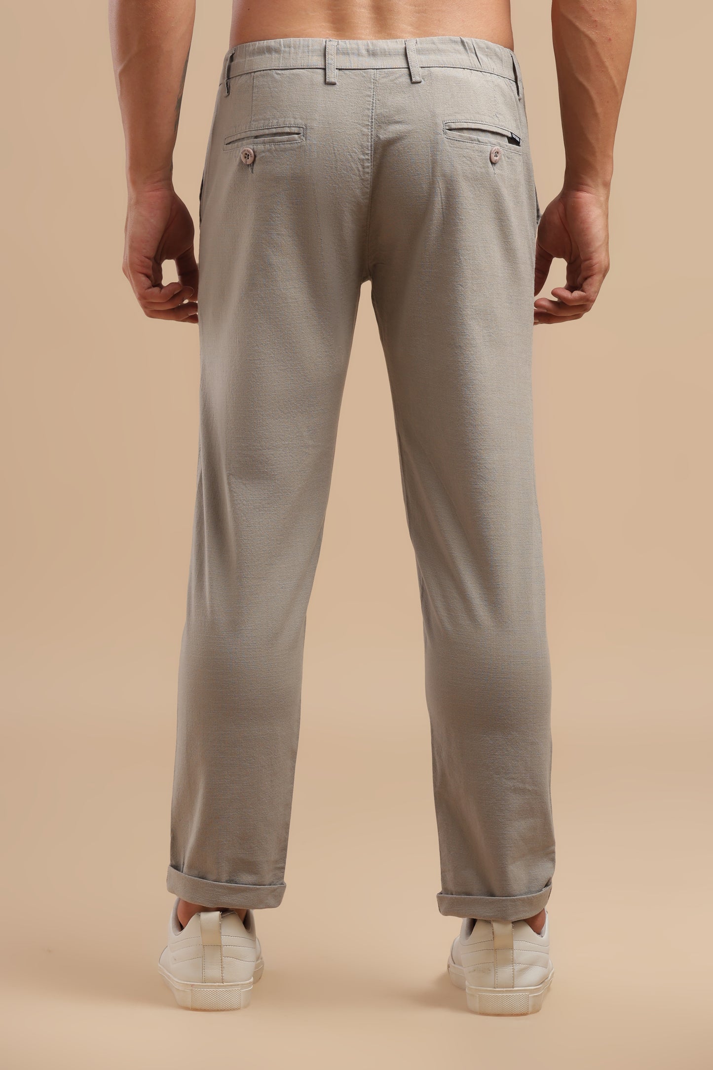 Men’s Beige Linen Cotton Pants