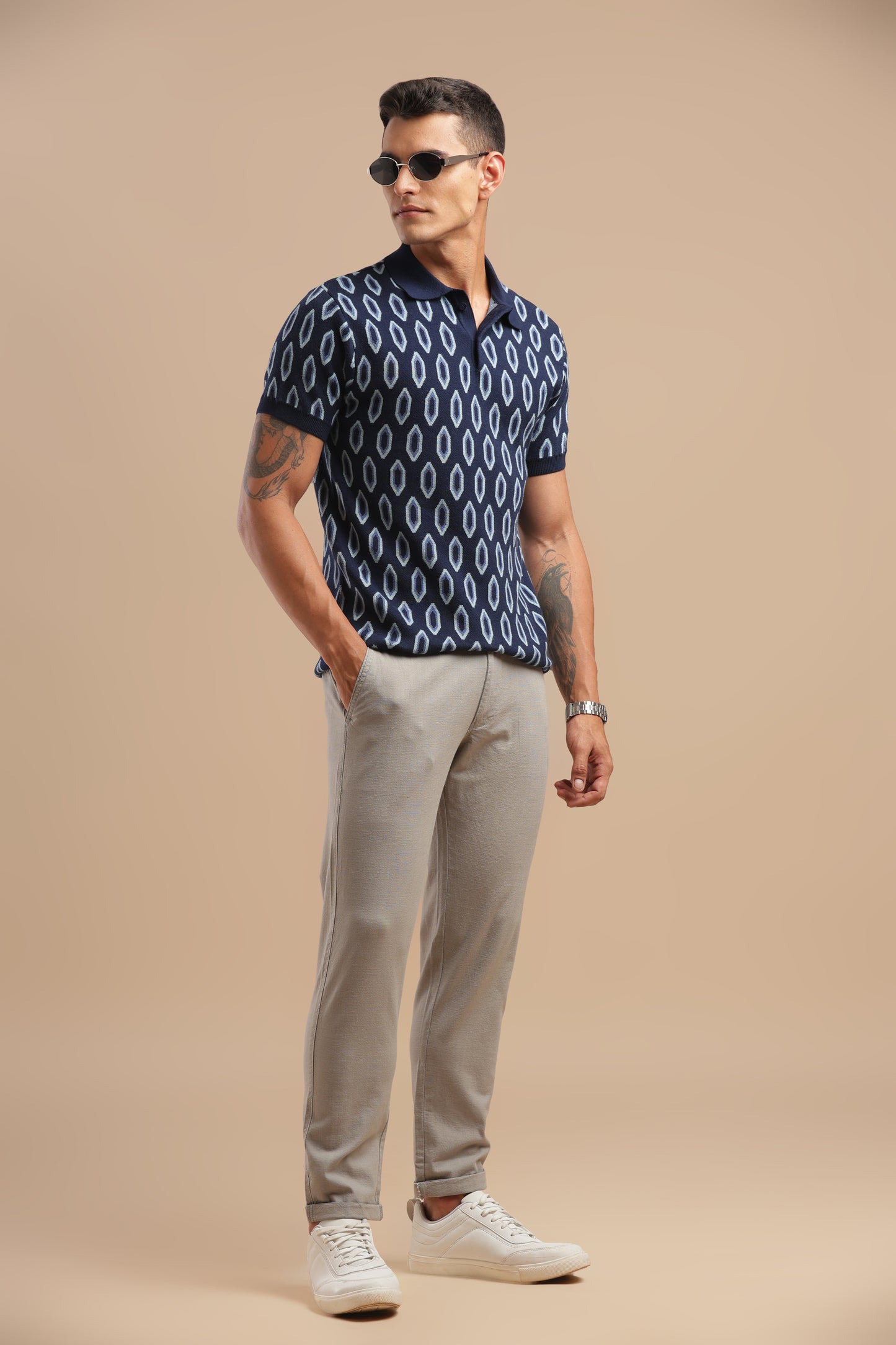 Men’s Beige Linen Cotton Pants