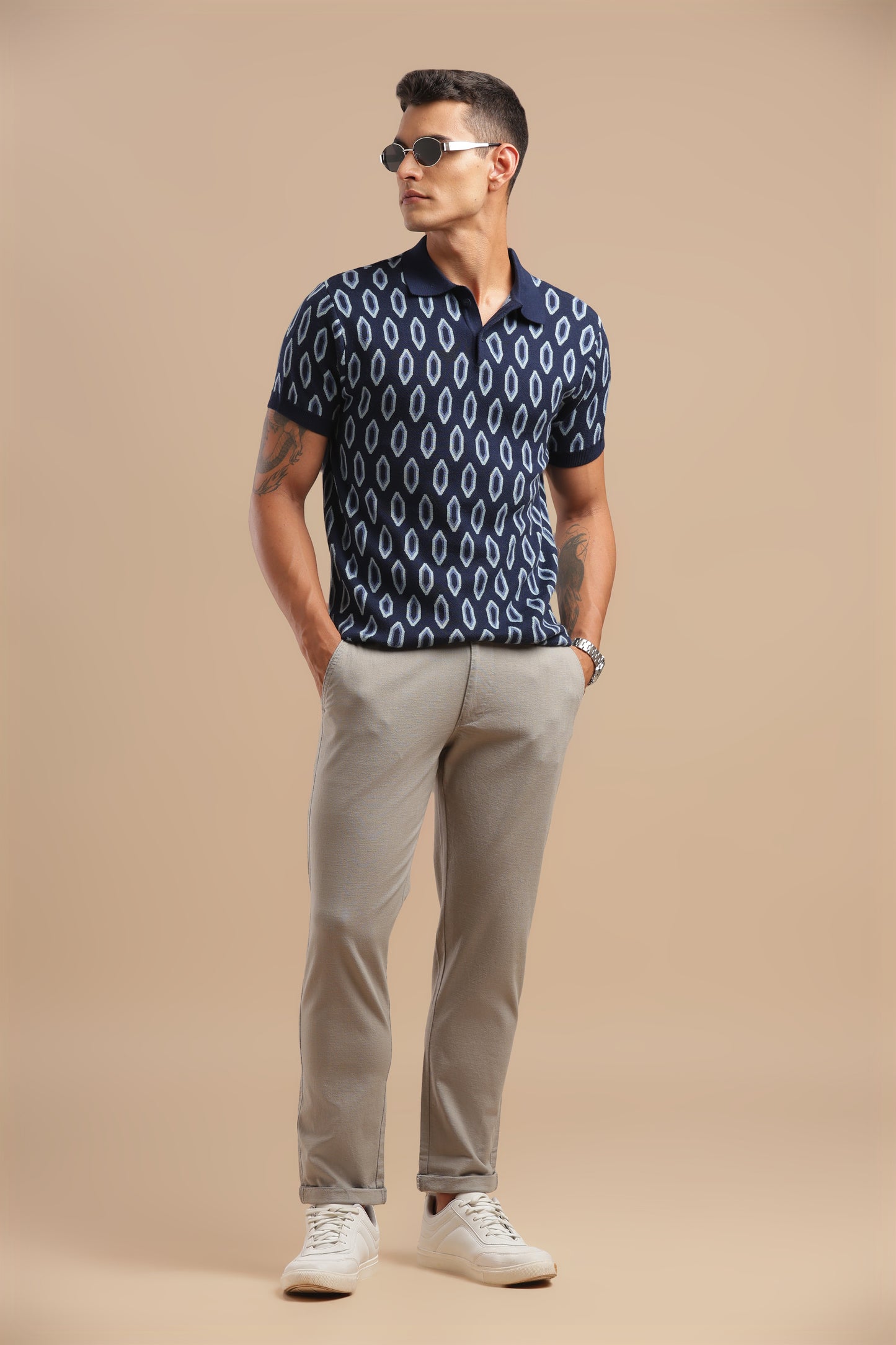 Men’s Beige Linen Cotton Pants