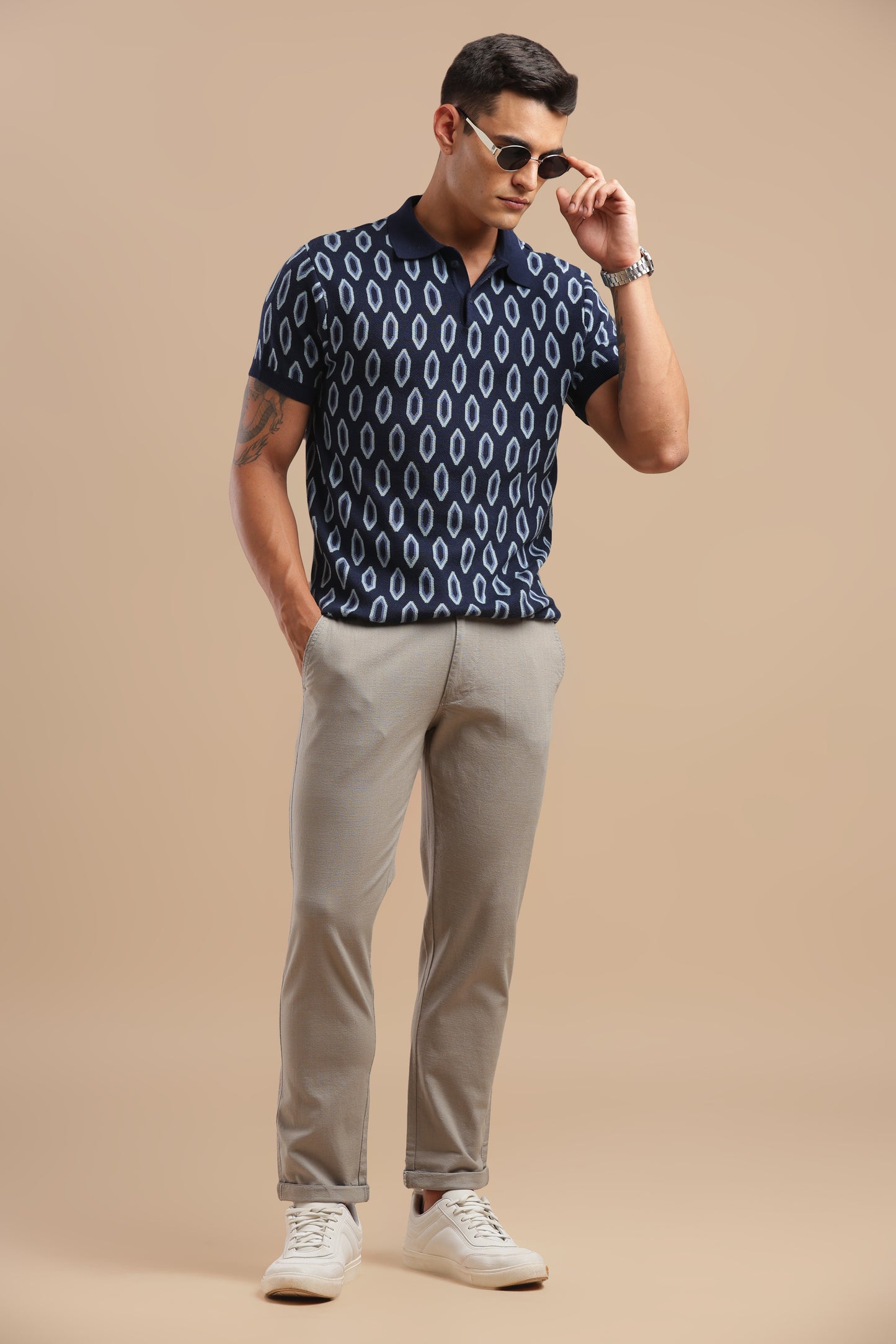 Men’s Beige Linen Cotton Pants