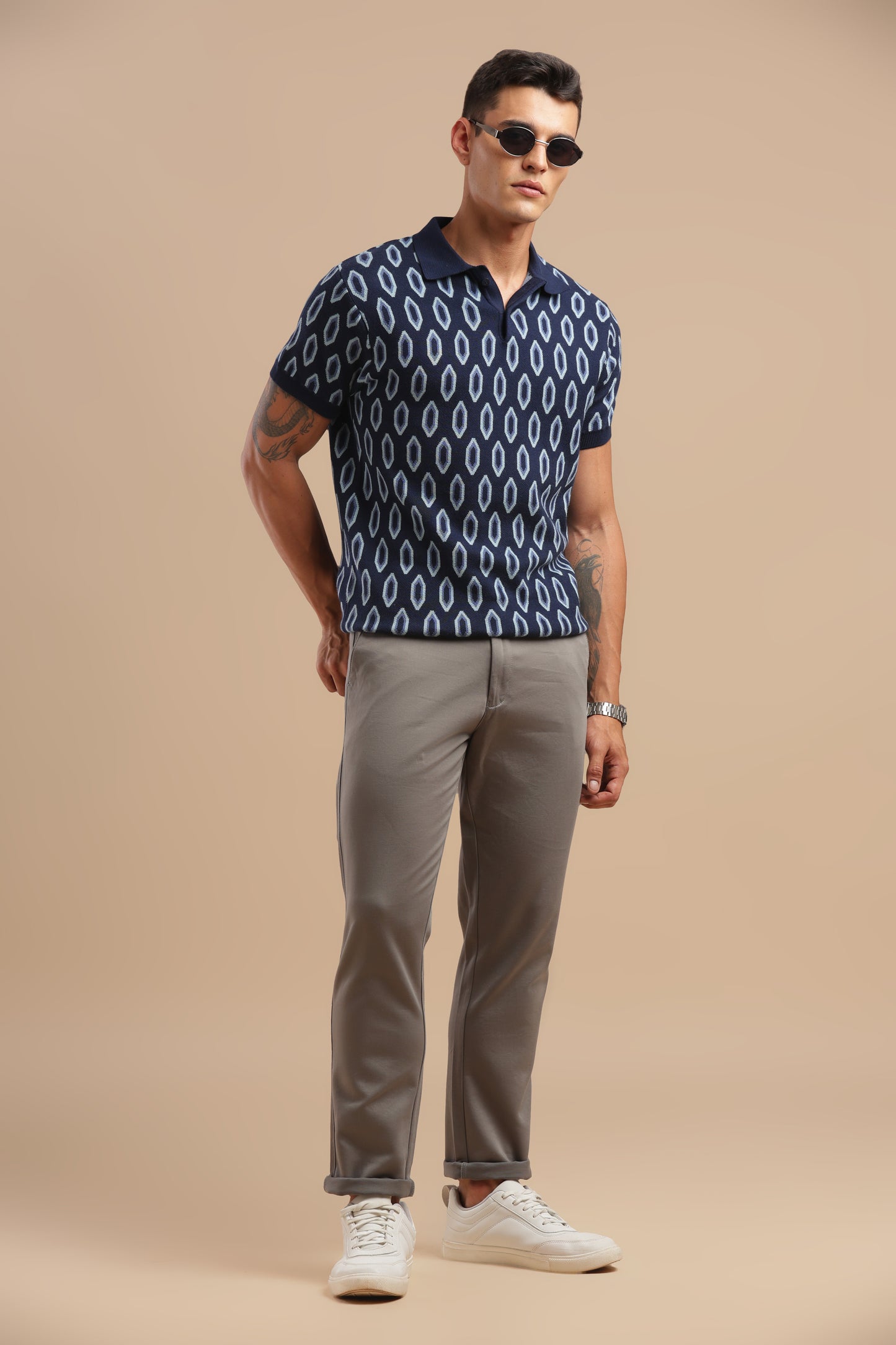 Men’s Ash Grey Cotton Chinos