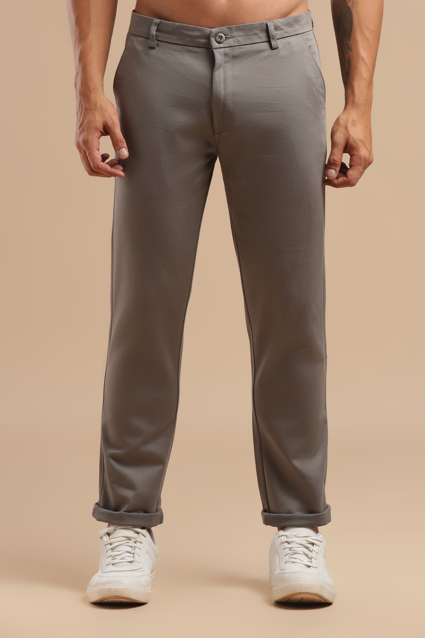 Men’s Ash Grey Cotton Chinos