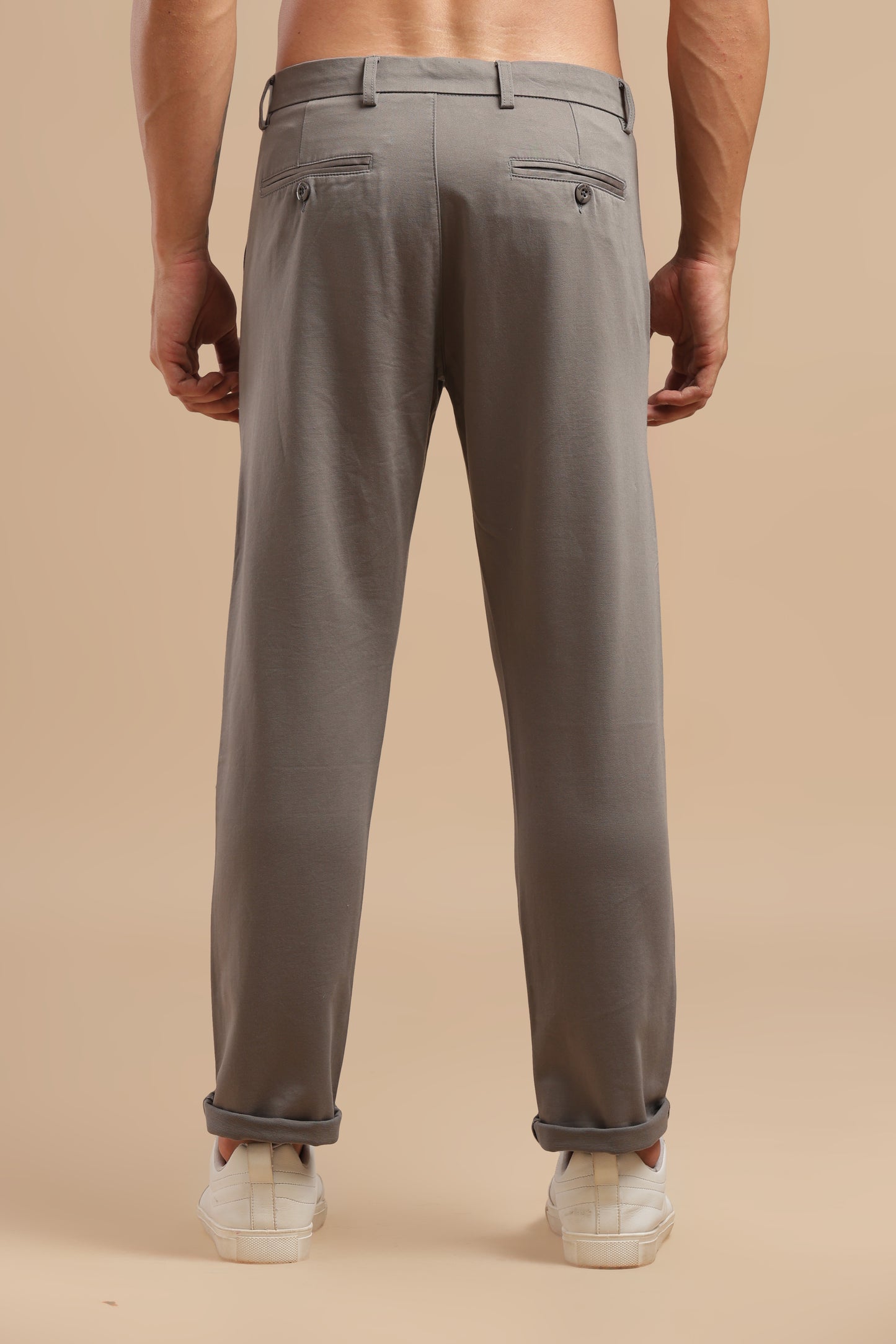 Men’s Ash Grey Cotton Chinos