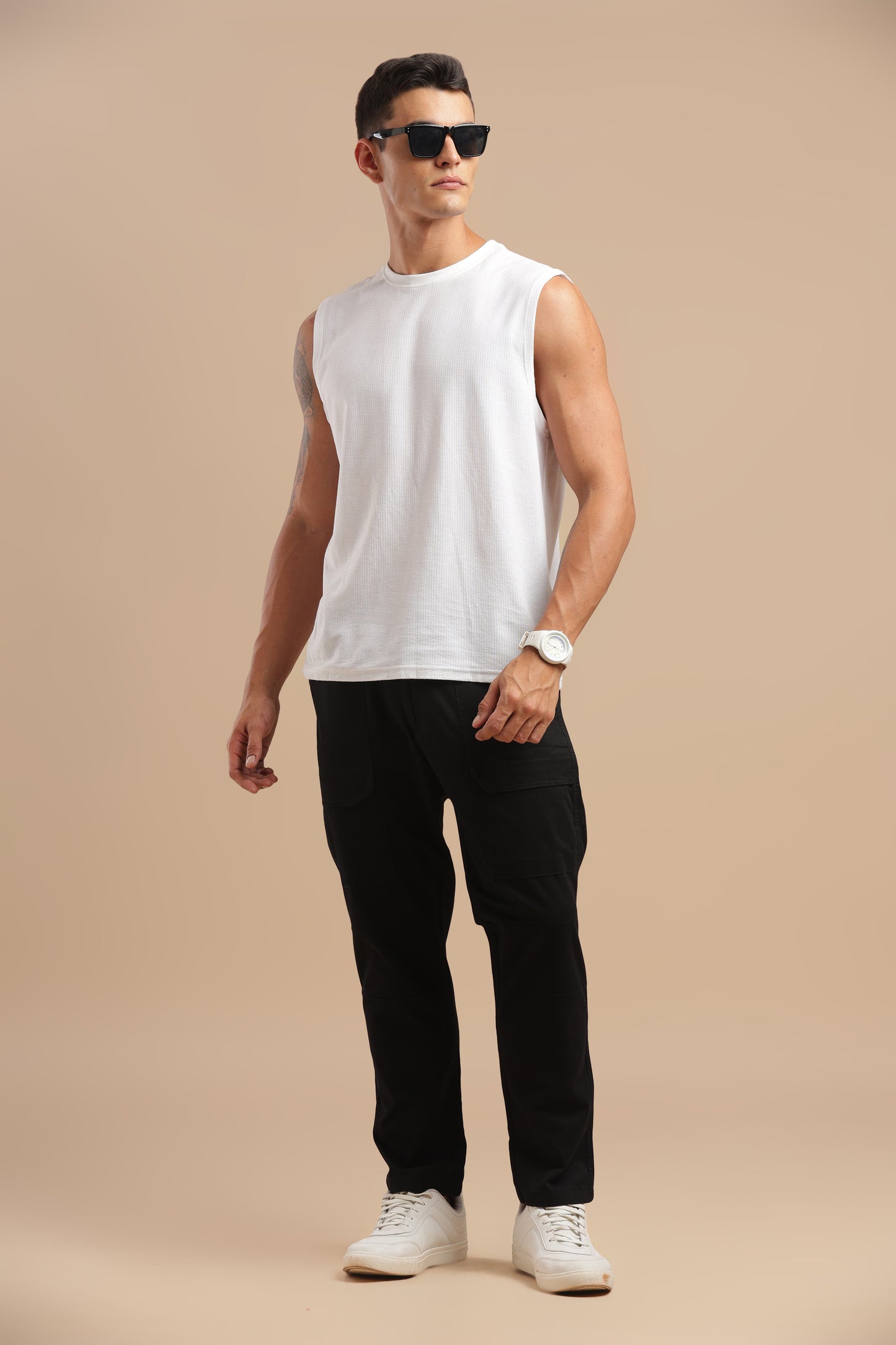 Men’s Black Drawstring Cargo Pants