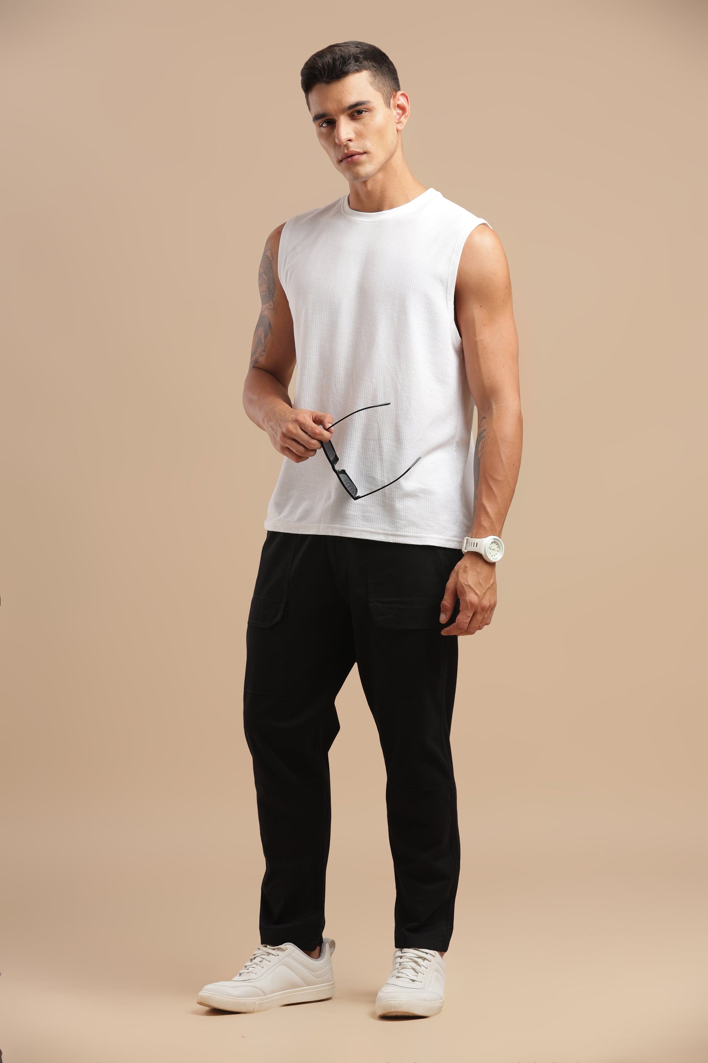 Men’s Black Drawstring Cargo Pants