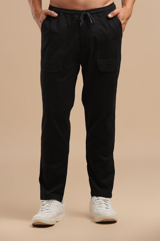 Men’s Black Drawstring Cargo Pants