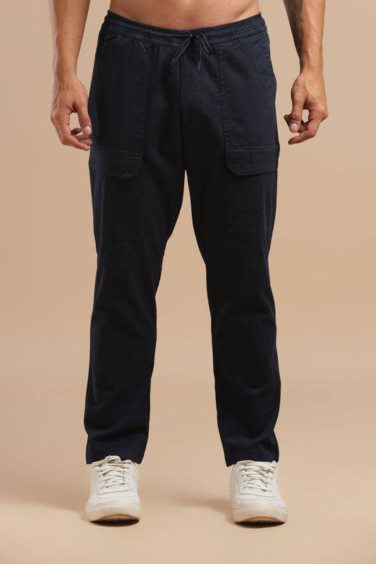 Men’s Navy Blue Drawstring Cargo Pants
