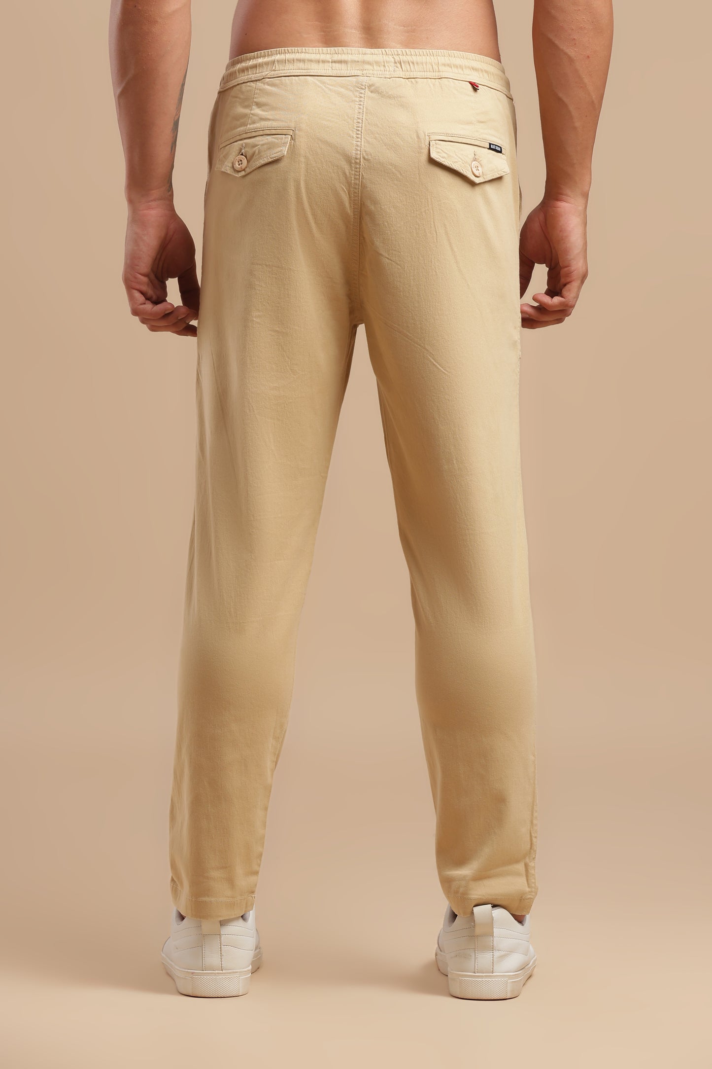 Men’s Beige Drawstring Cargo Pants