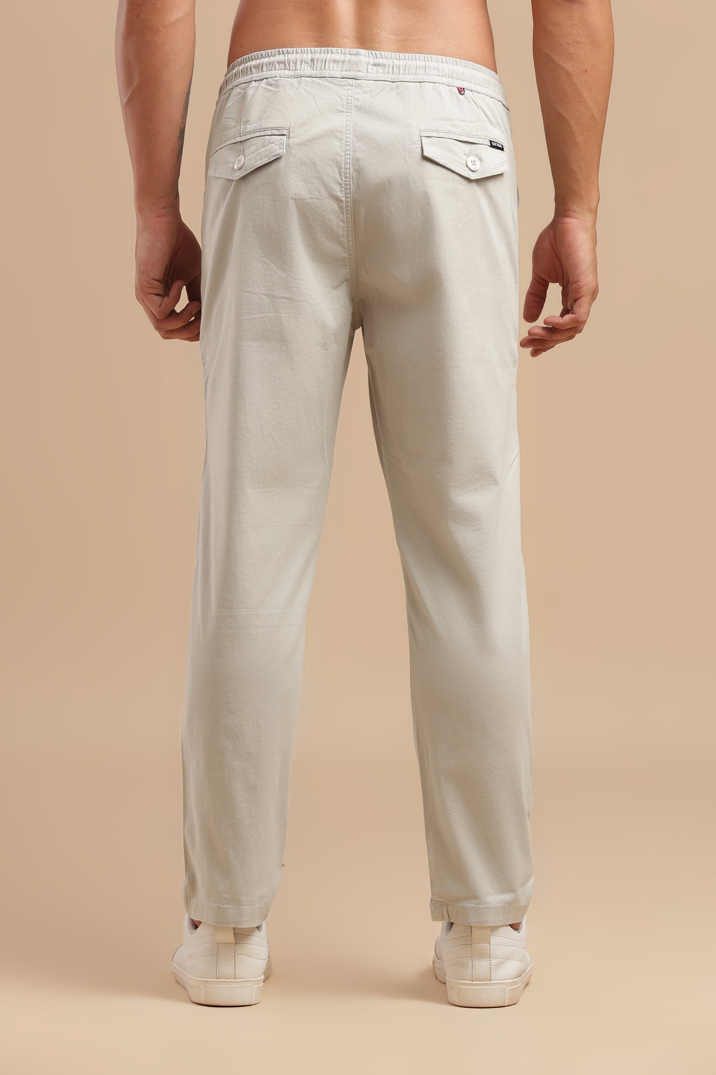 Men’s Light Grey Drawstring Cargo Pants