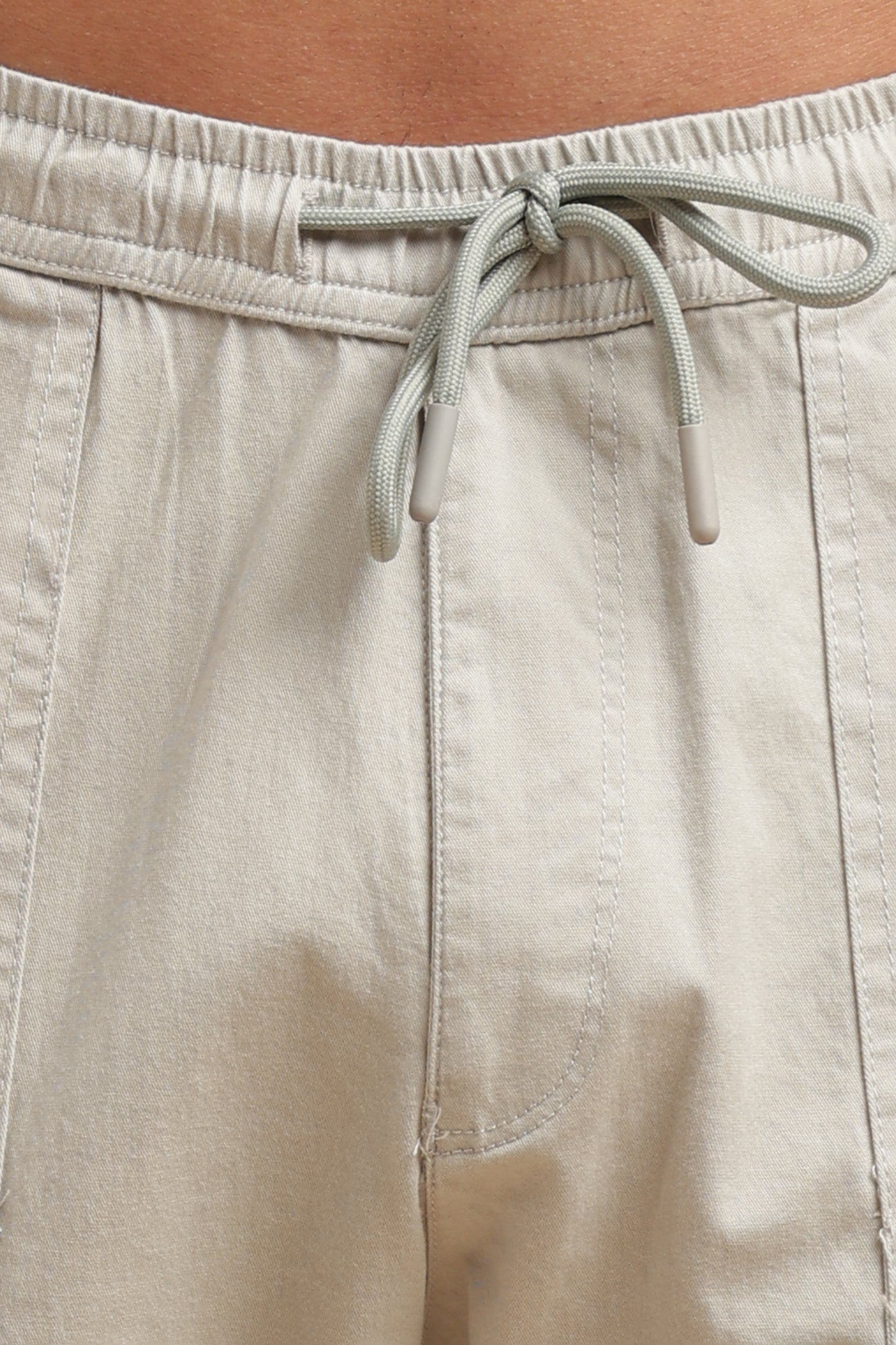 Men’s Light Grey Drawstring Cargo Pants
