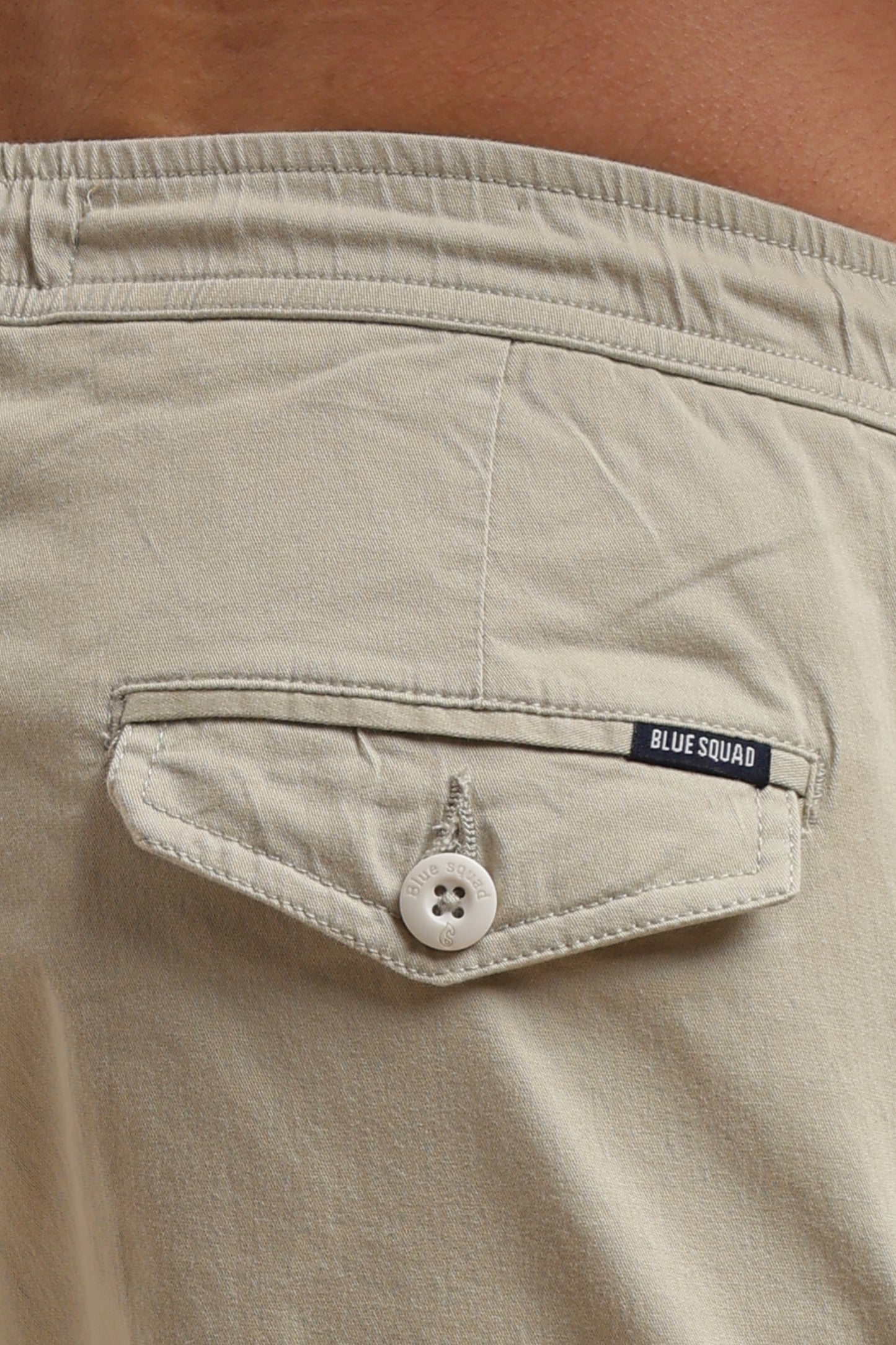 Men’s Cream Drawstring Cargo Pants