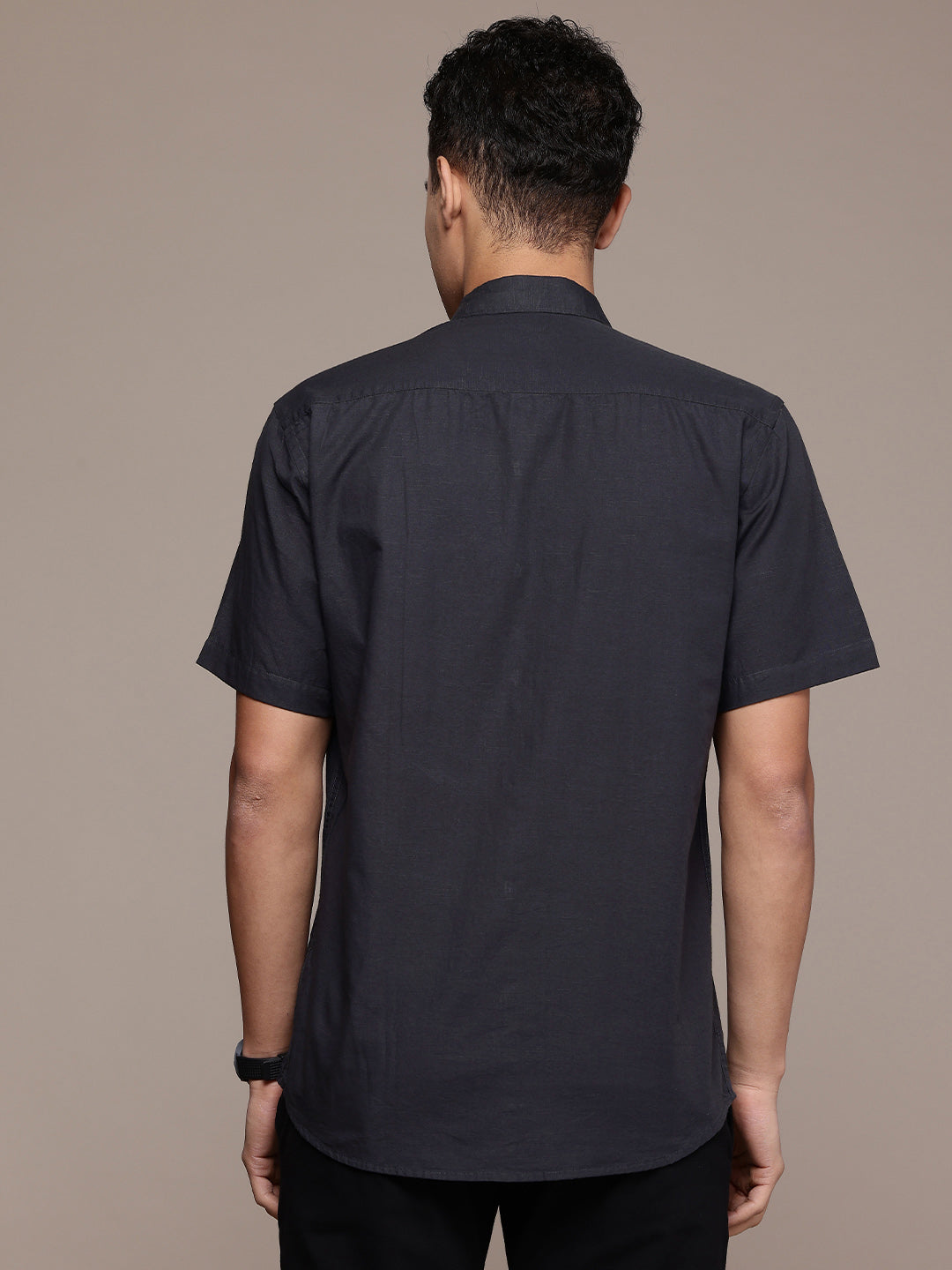 Men’s Slate Grey Linen Half Sleeves Casual Shirt