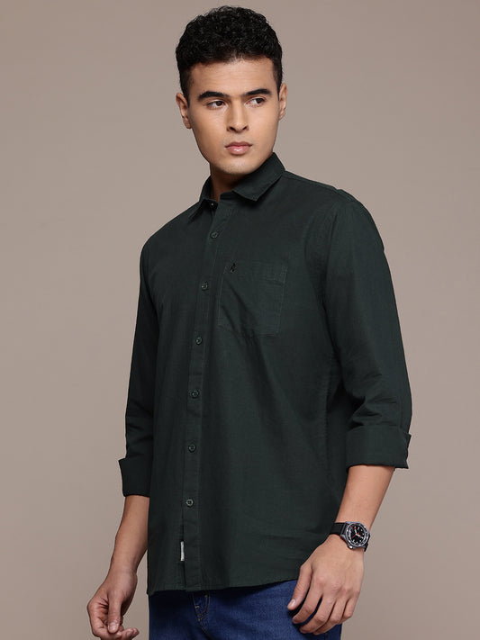 Men’s Green Linen Full Sleeves Casual Shirt