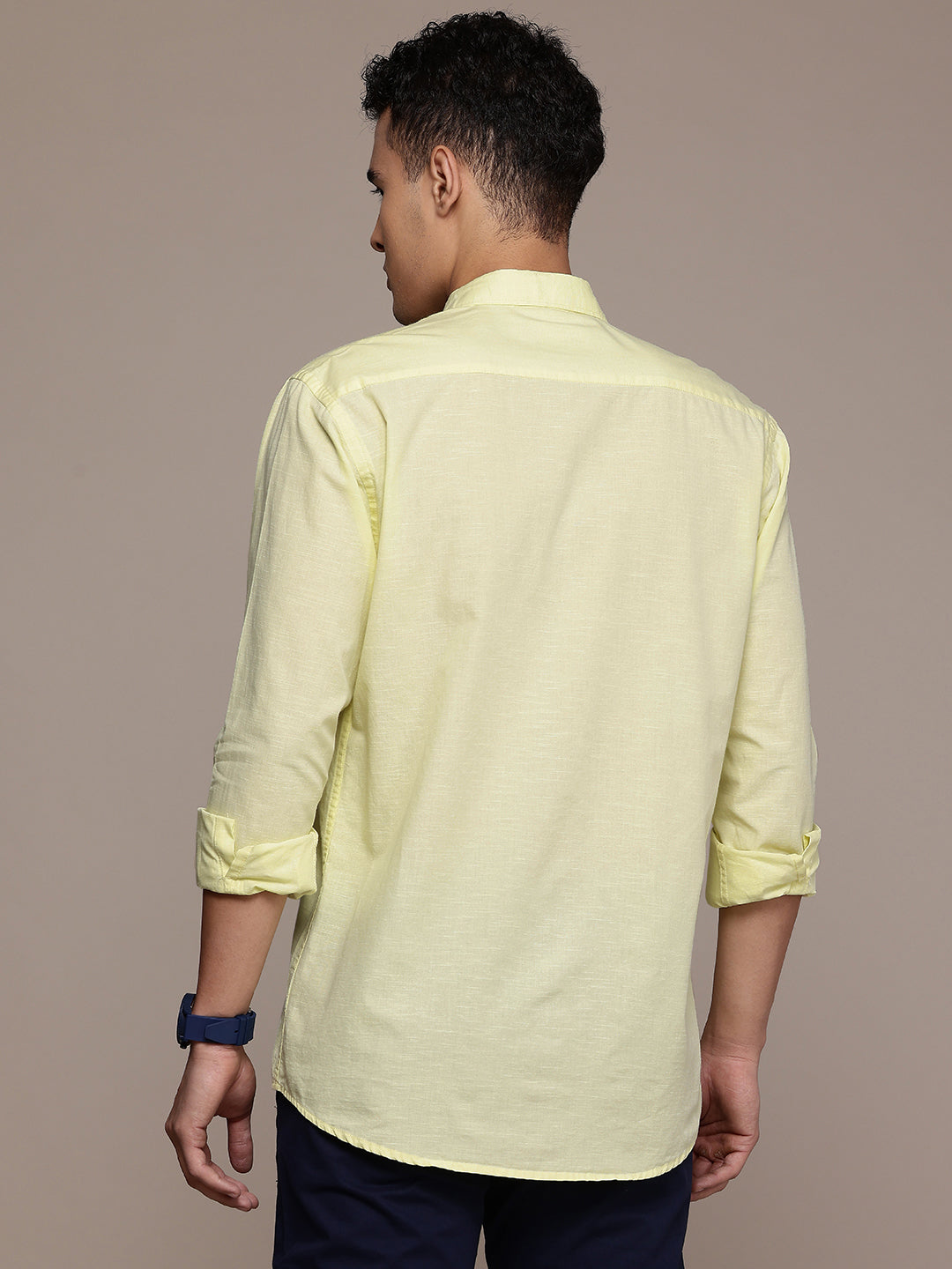 Men’s Yellow Linen Full Sleeves Casual Shirt