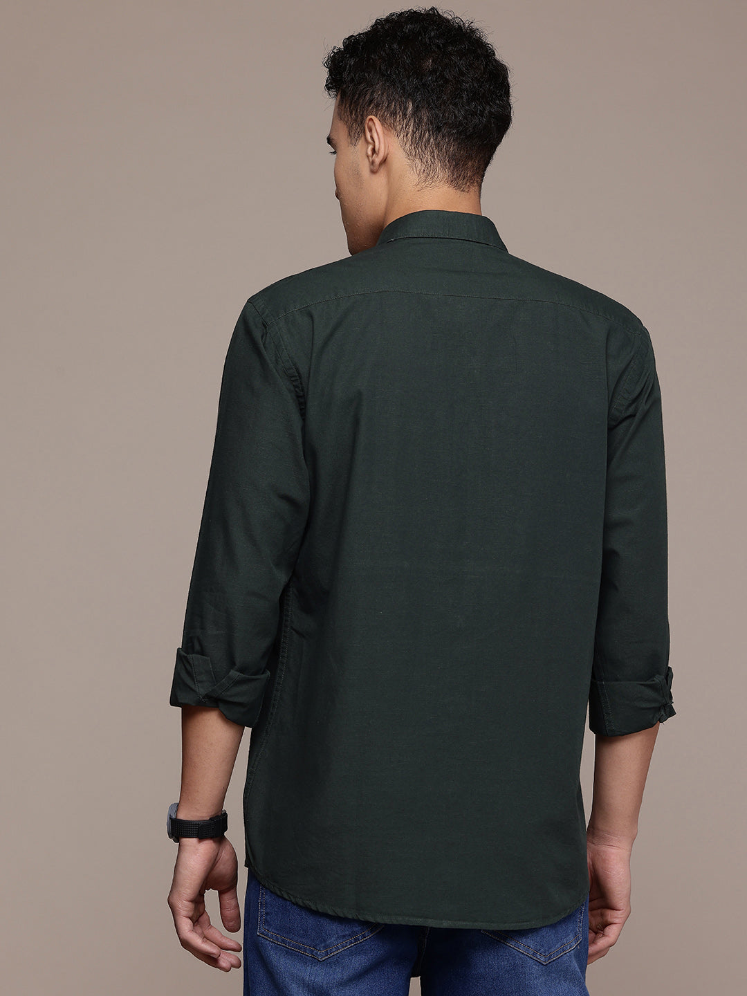 Men’s Green Linen Full Sleeves Casual Shirt