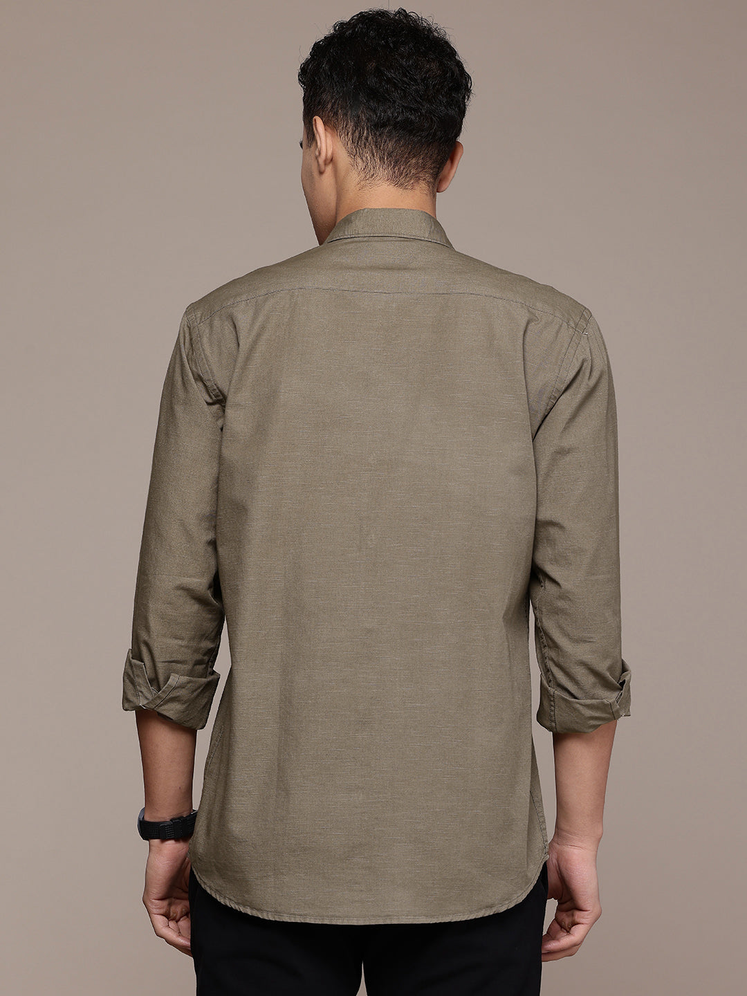 Men’s Brown Linen Full Sleeves Casual Shirt
