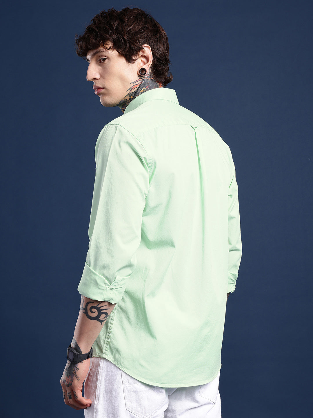Pastel Mint Oxford Cotton Shirt – Button-Down Collar & Chest Pocket