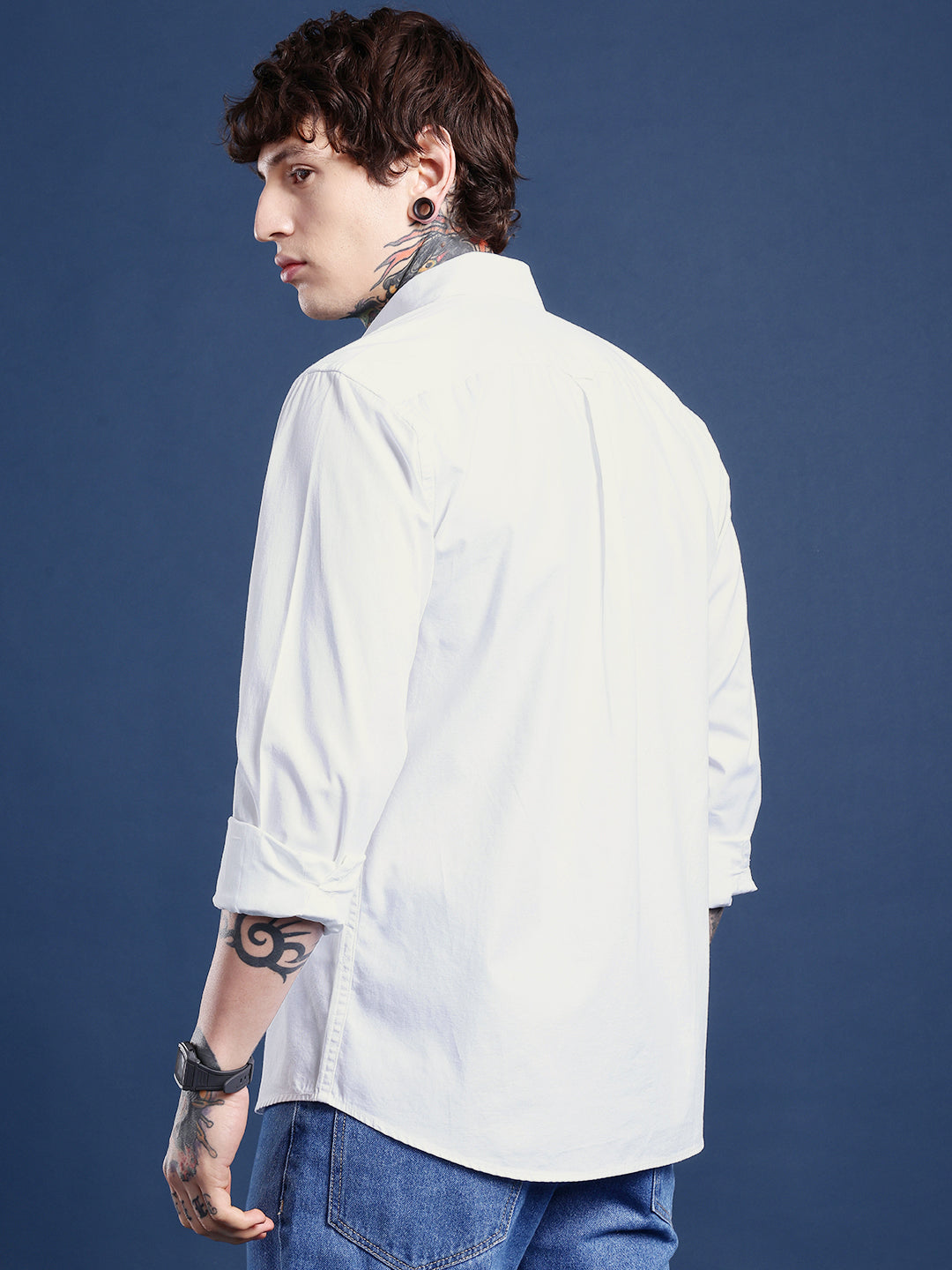 Bright White Oxford Cotton Shirt – Button-Down Collar & Chest Pocket