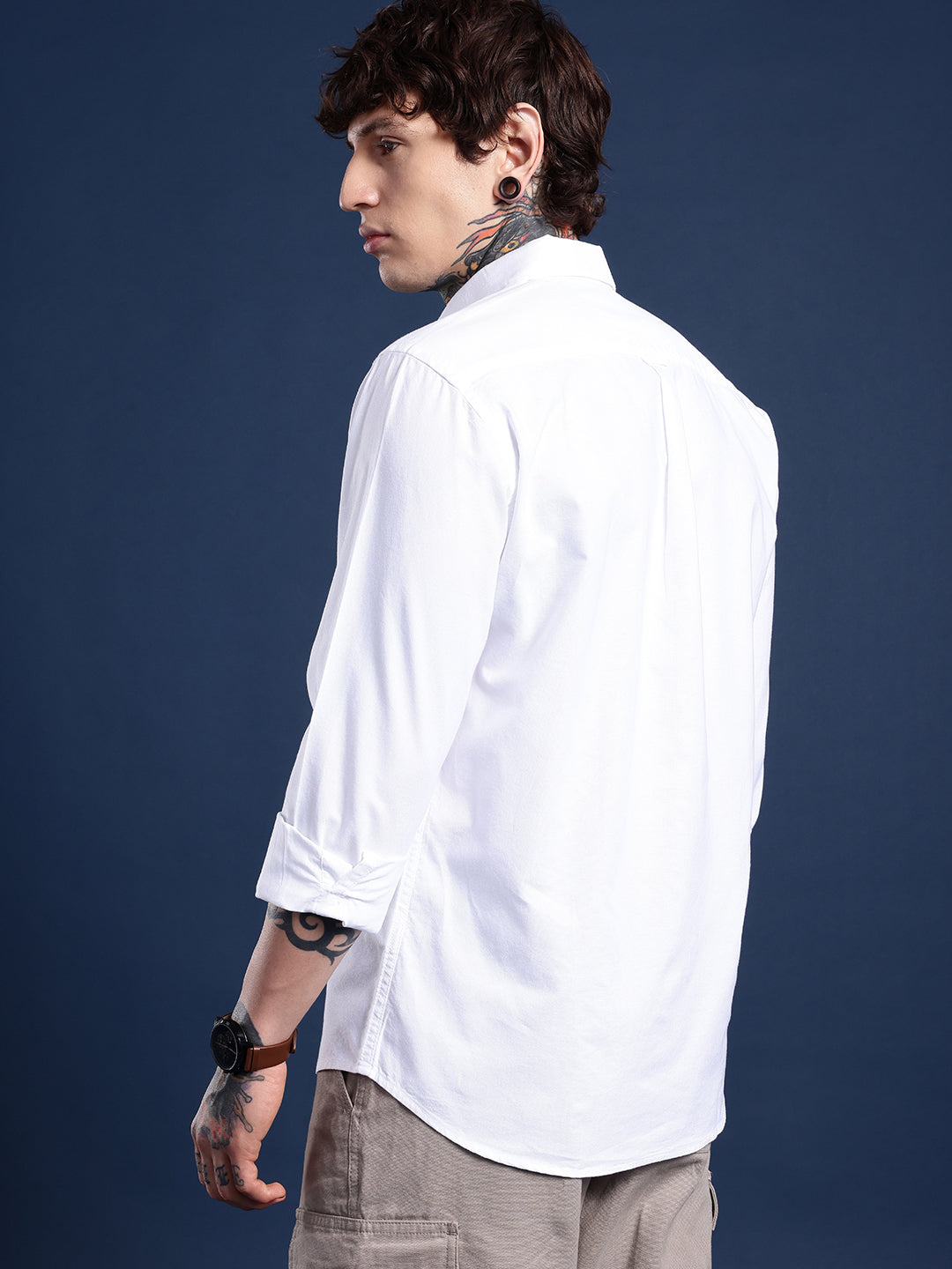 Classic White Oxford Cotton Shirt – Button-Down Collar & Chest Pocket