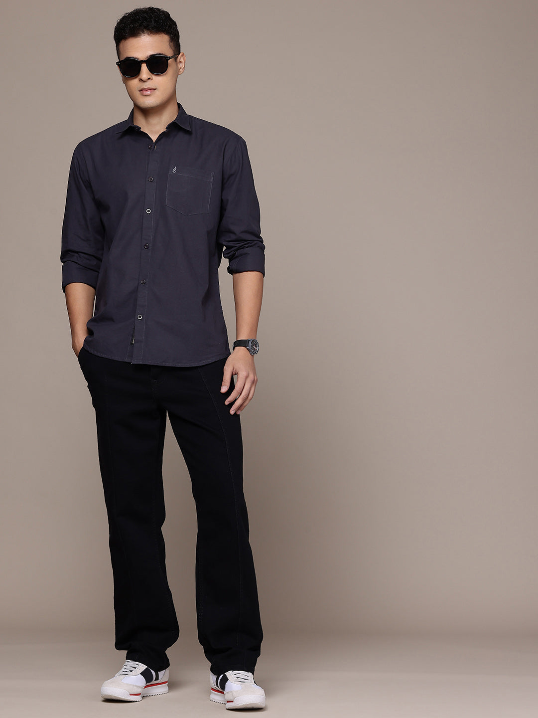 Men’s Slate Grey Linen Full Sleeves Casual Shirt