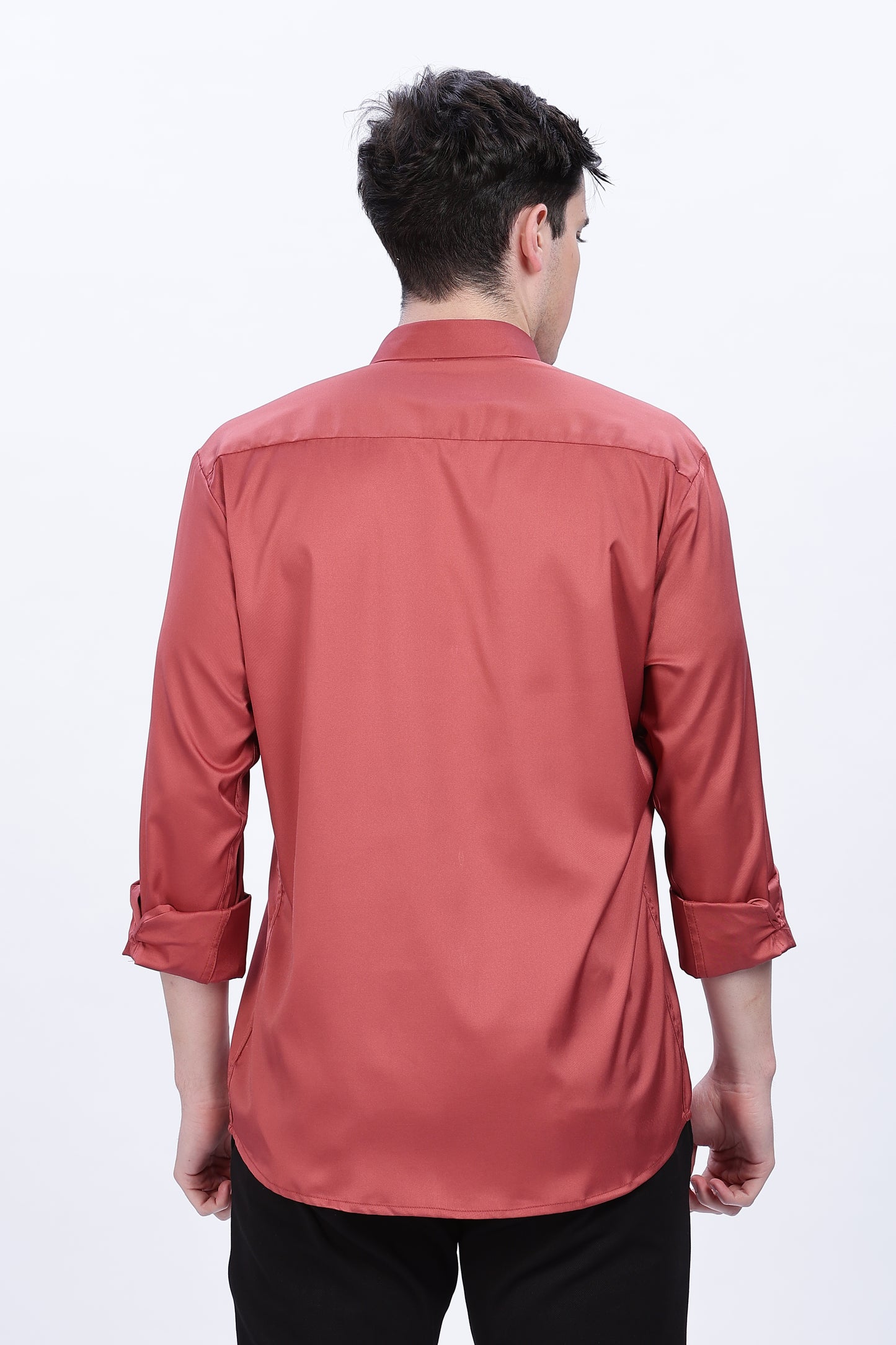 Terracotta Luxe-Satin Shirt