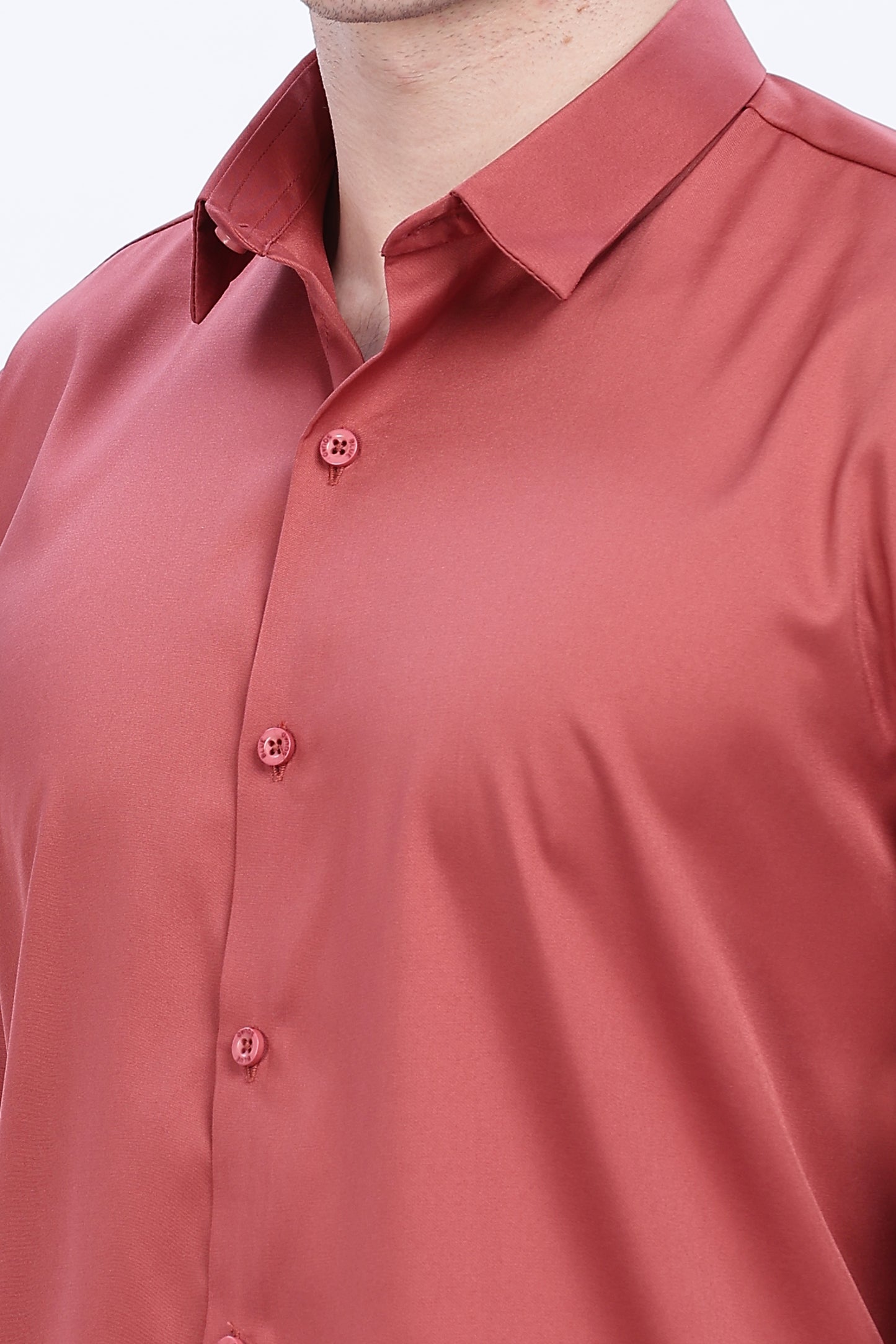 Terracotta Luxe-Satin Shirt