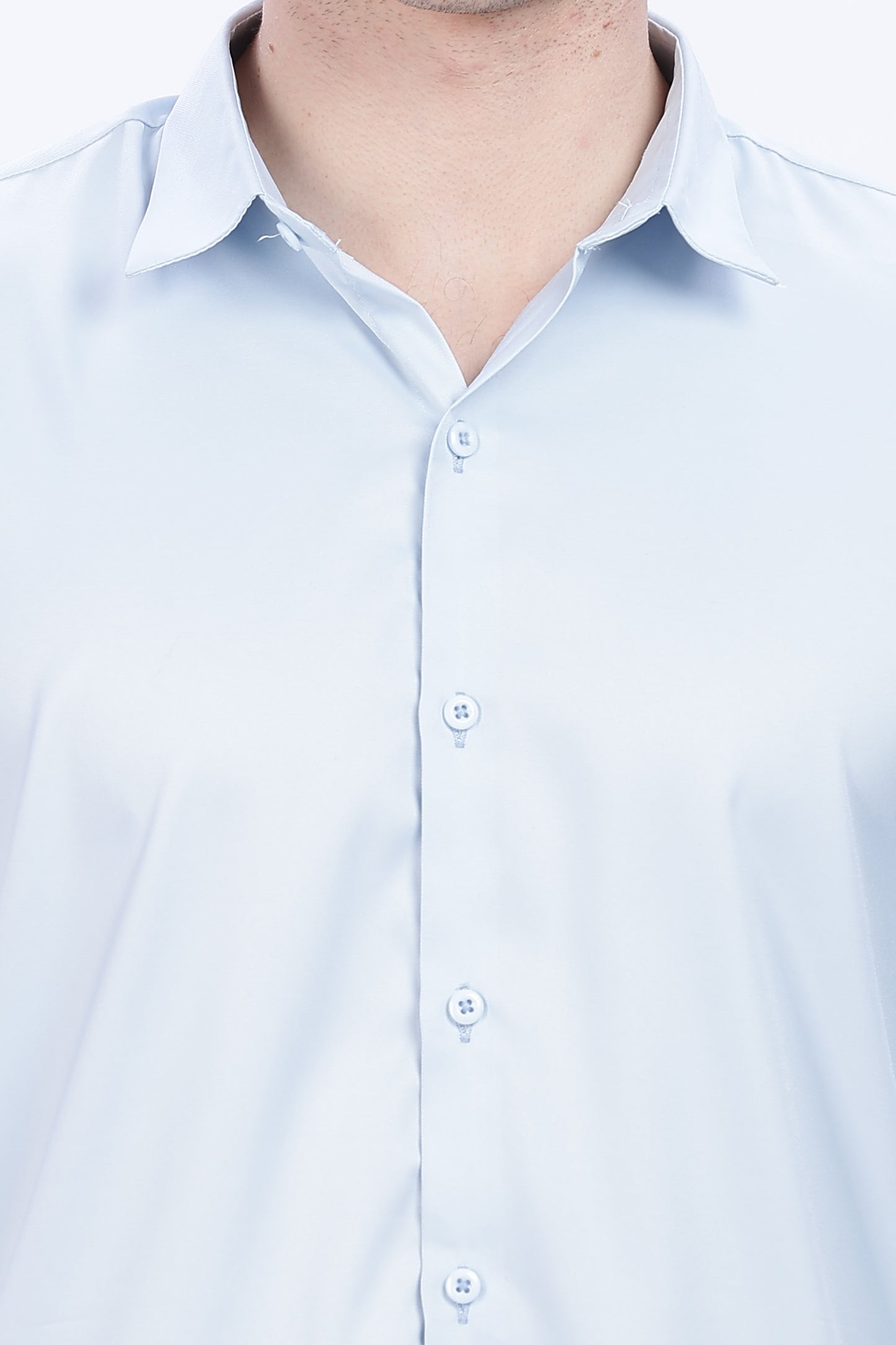 Frost Blue Luxe-Satin Shirt