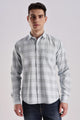 Men’s Plaid Long-Sleeve Shirt – Light Blue & Grey