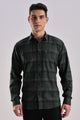 Men’s Brushed Plaid Long-Sleeve Shirt – Forest/Charcoal