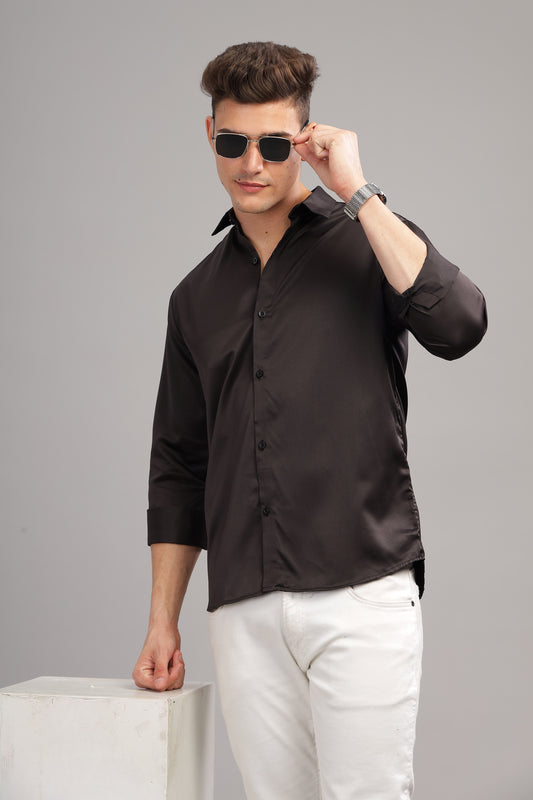 Black Luxe-Satin Shirt