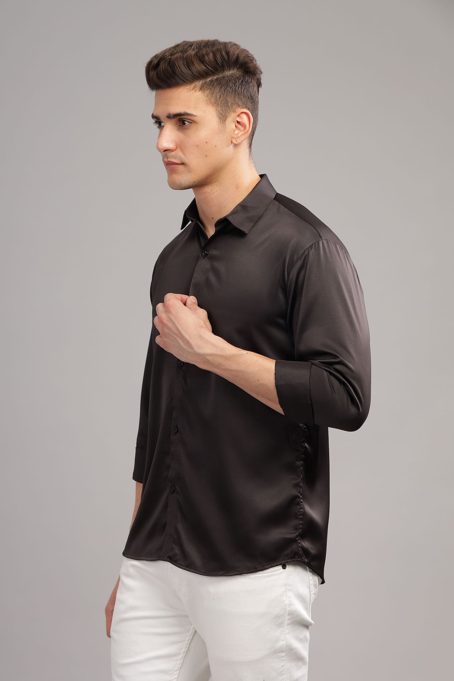 Black Luxe-Satin Shirt