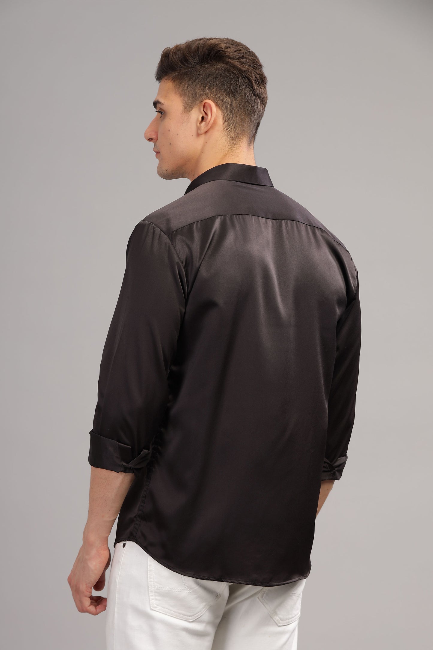 Black Luxe-Satin Shirt