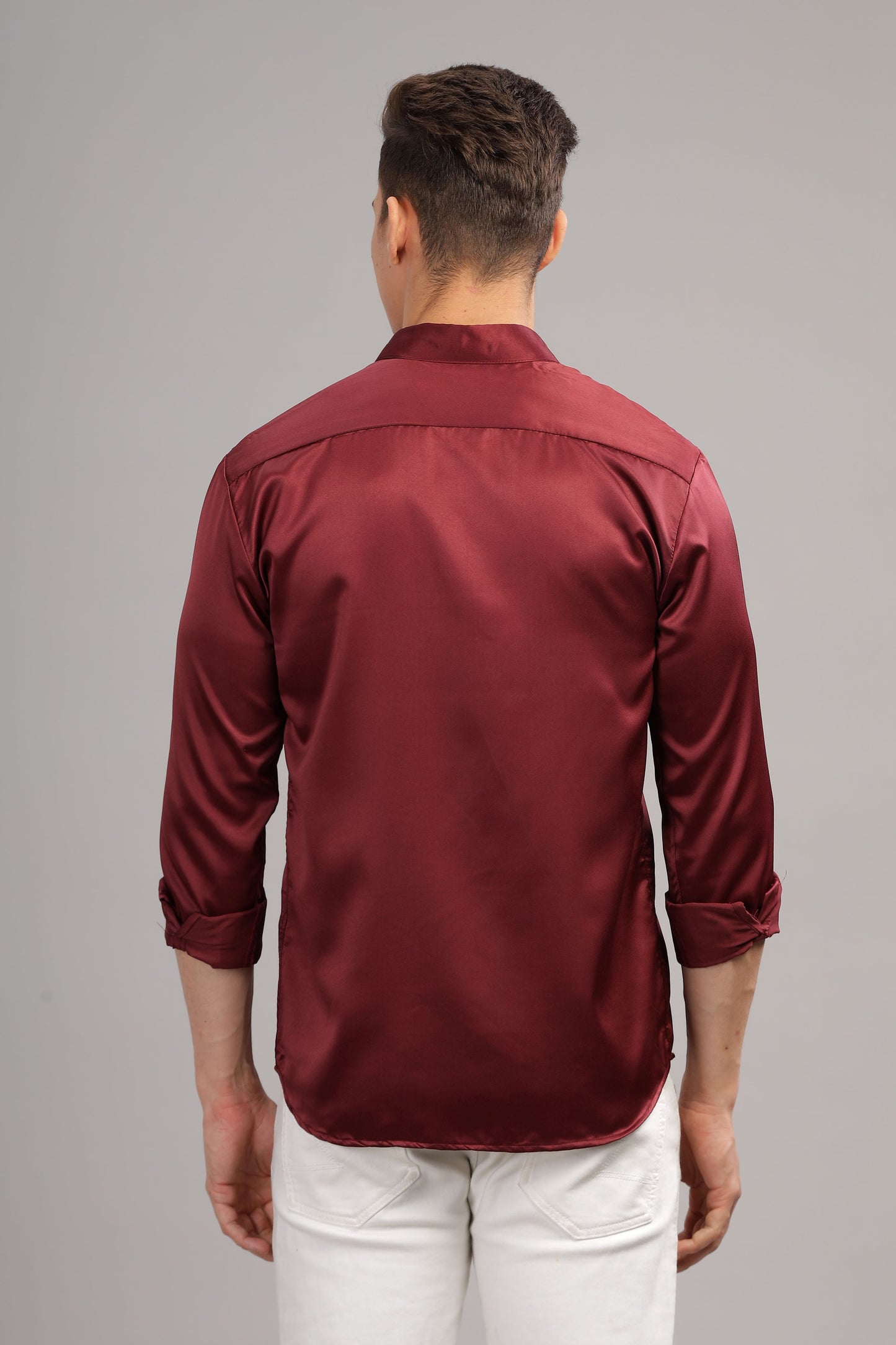 Brownish Maroon Luxe-Satin Shirt