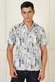 Men’s Brush-Block Print Short-Sleeve Shirt – Stone & Slate