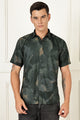 Men’s Shadow Floral Print Short-Sleeve Shirt – Forest/Moss