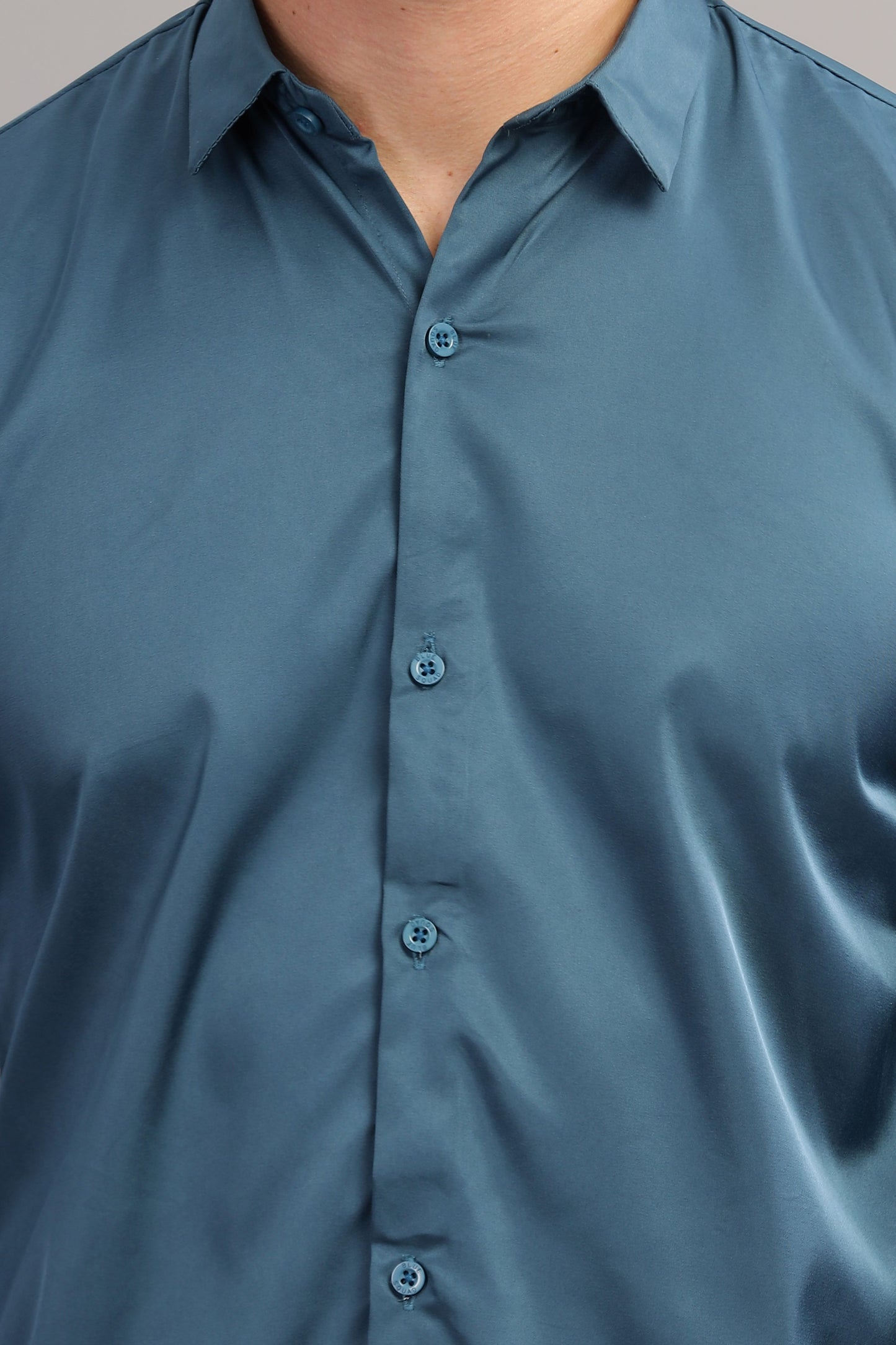 Greenish Blue Luxe-Satin Shirt