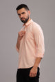 Men’s Peach Linen Full Sleeves Casual Shirt