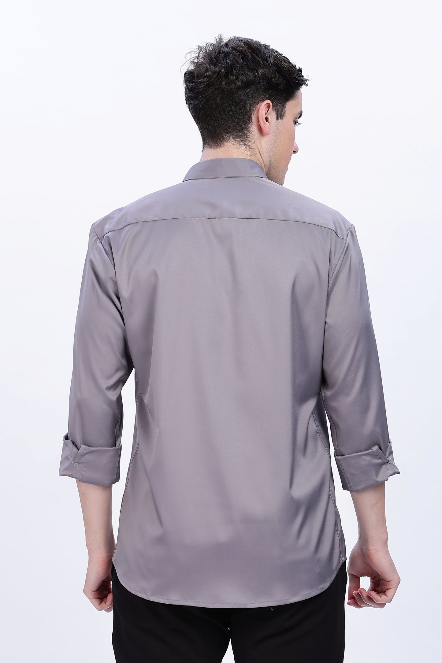 Coin Grey Luxe-Satin Shirt