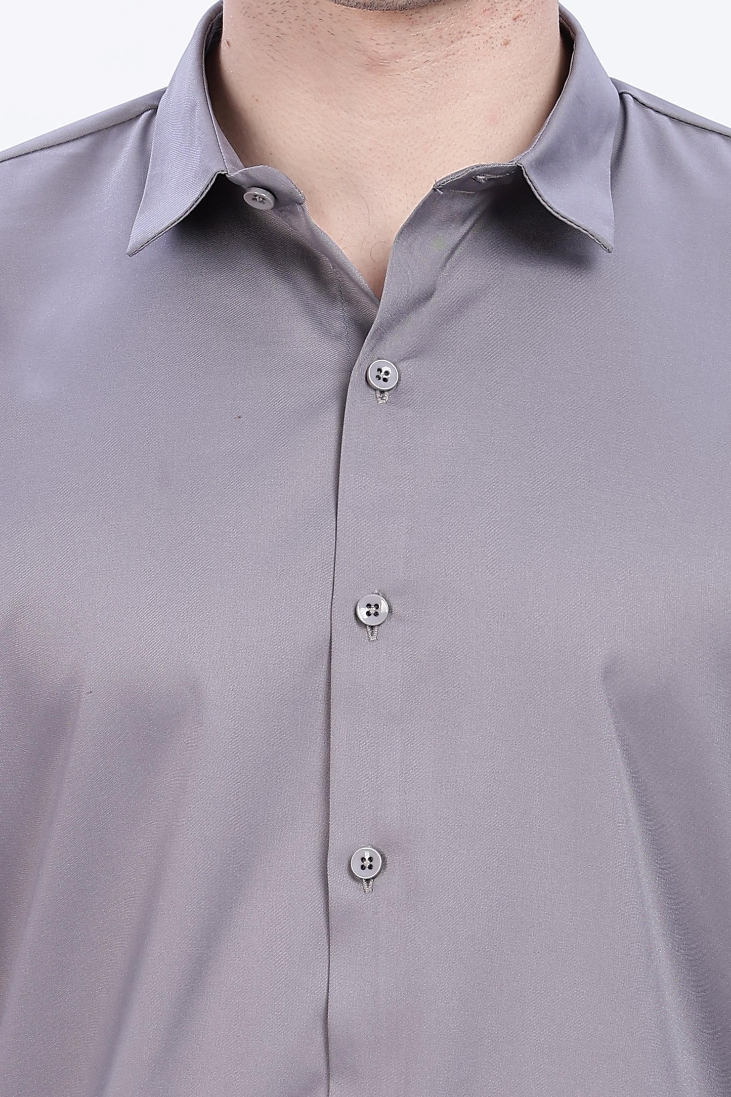Coin Grey Luxe-Satin Shirt
