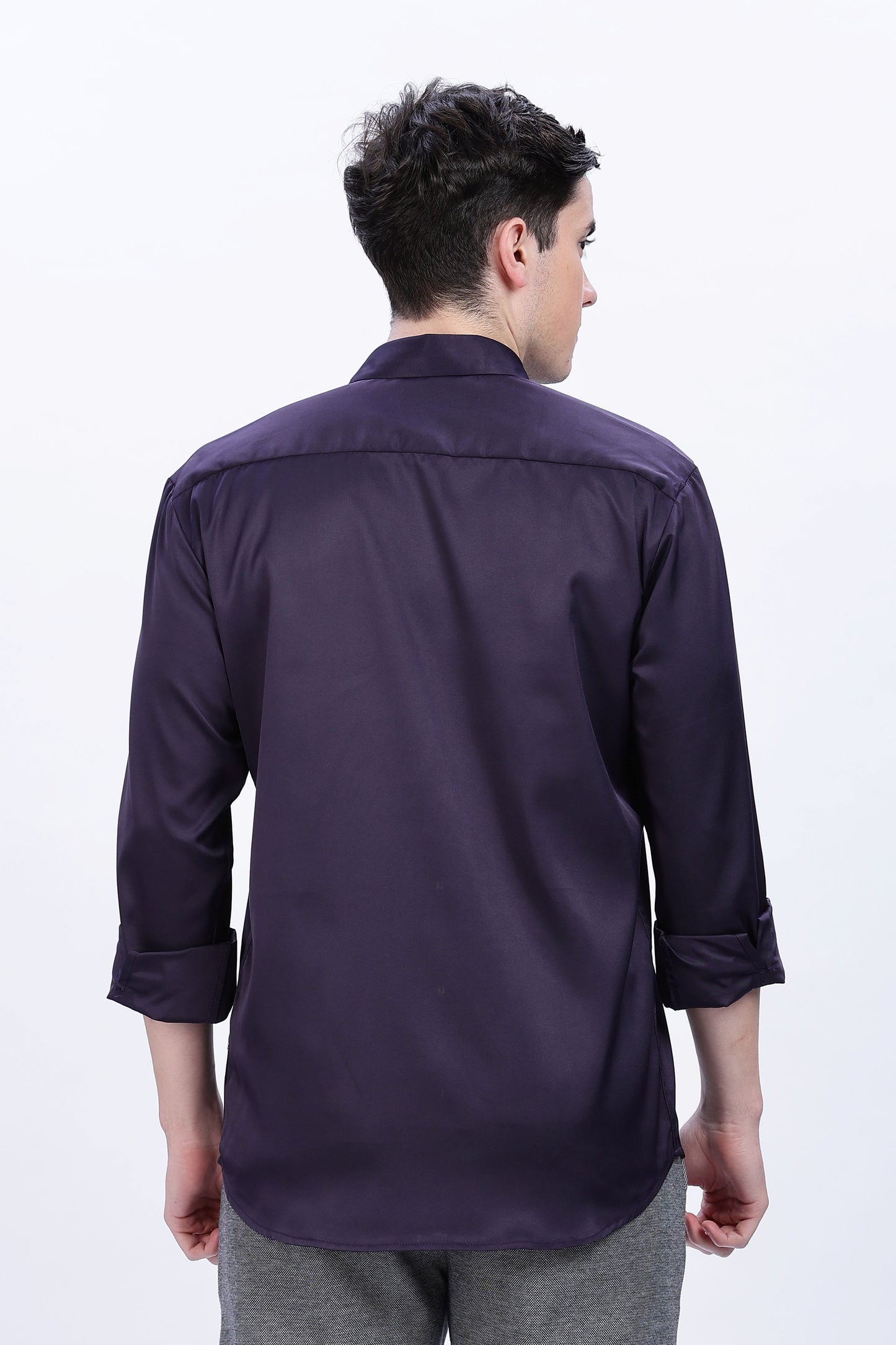 Hallmark Purple Luxe-Satin Shirt