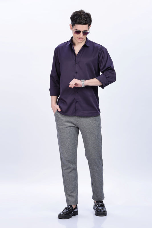 Hallmark Purple Luxe-Satin Shirt